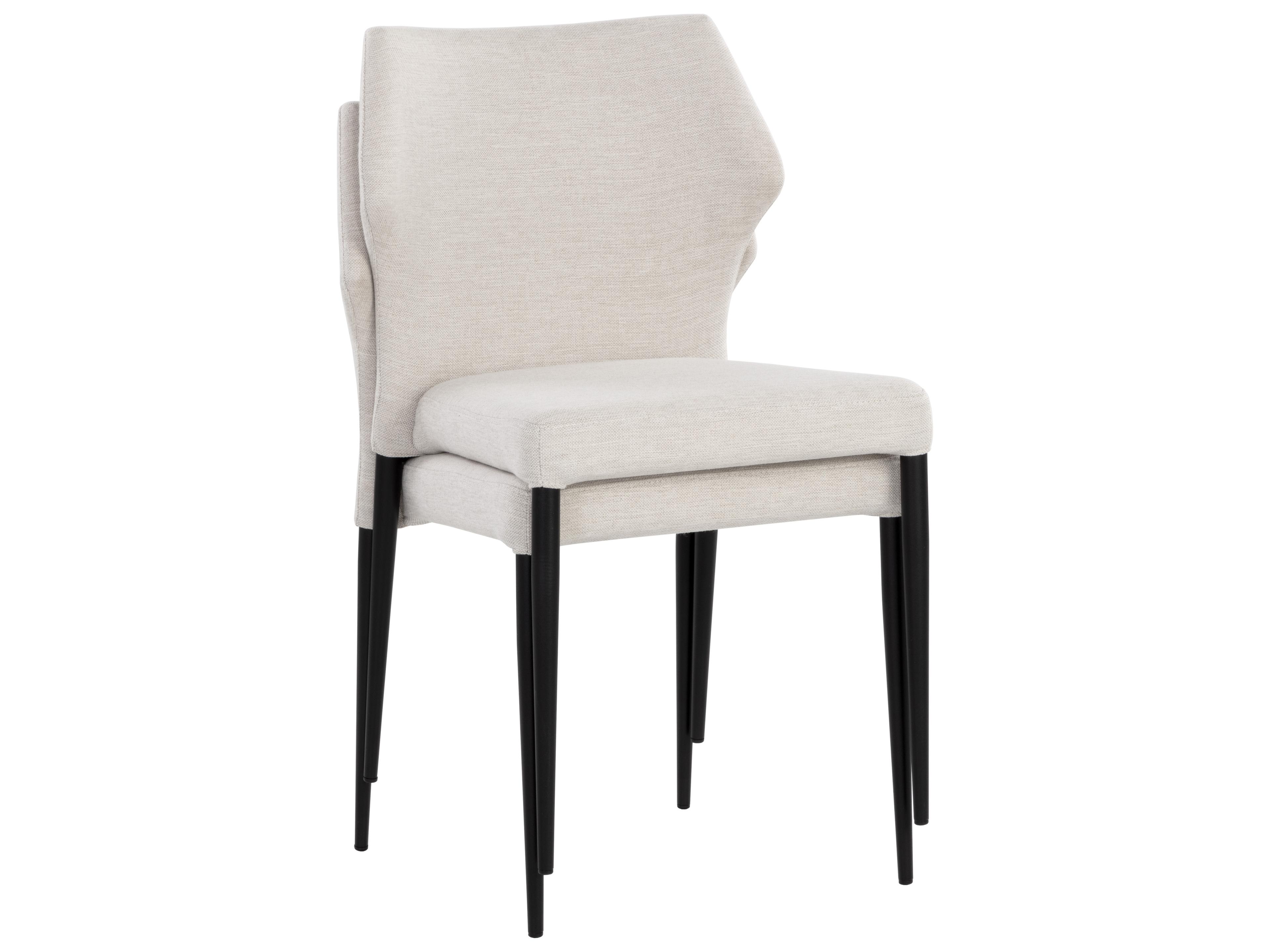 James Beige Upholstered Side Dining Chair