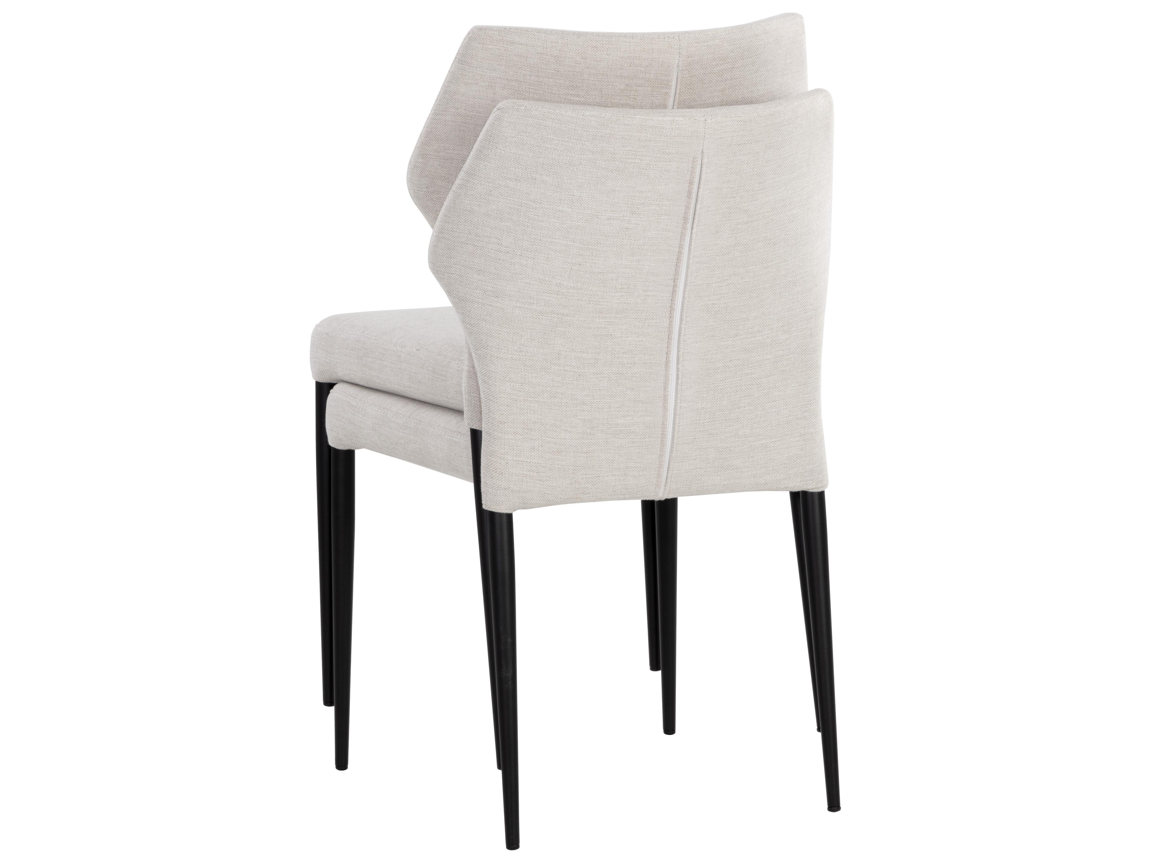 Sunpan James Beige Upholstered Side Dining Chair