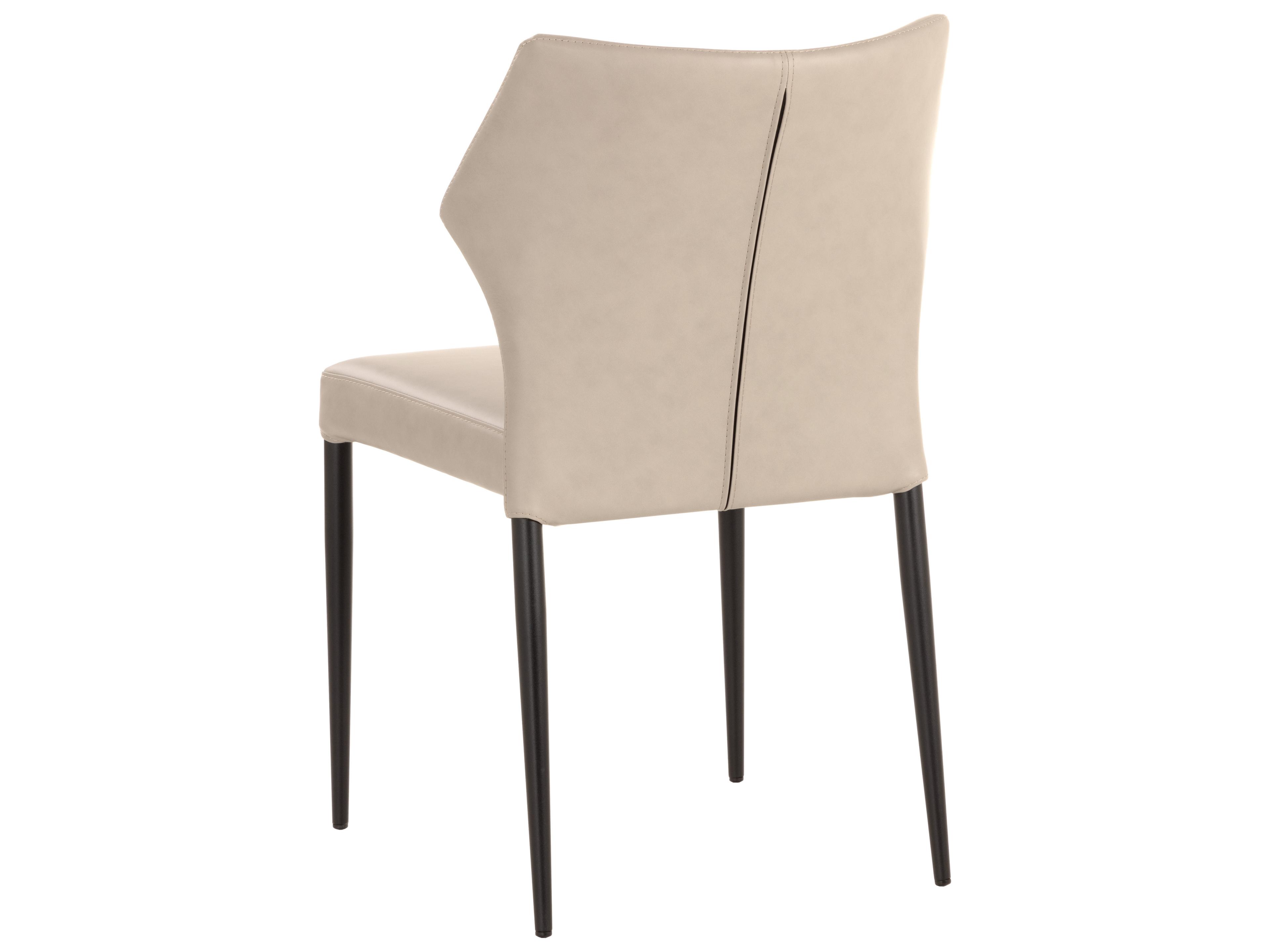 Sunpan James Beige Faux Leather Side Dining Chair