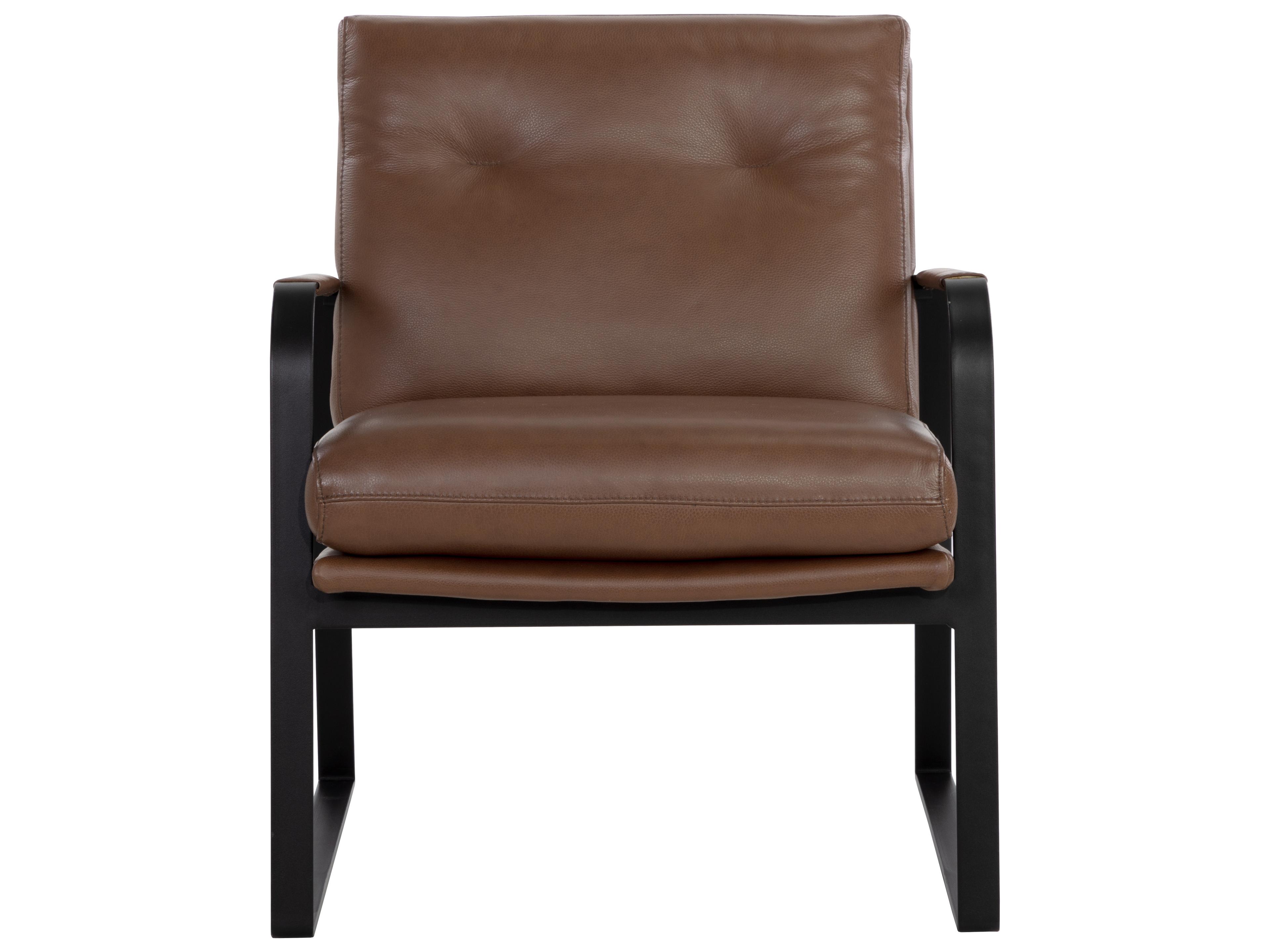 Sunpan Sterling Brown Leather Accent Chair