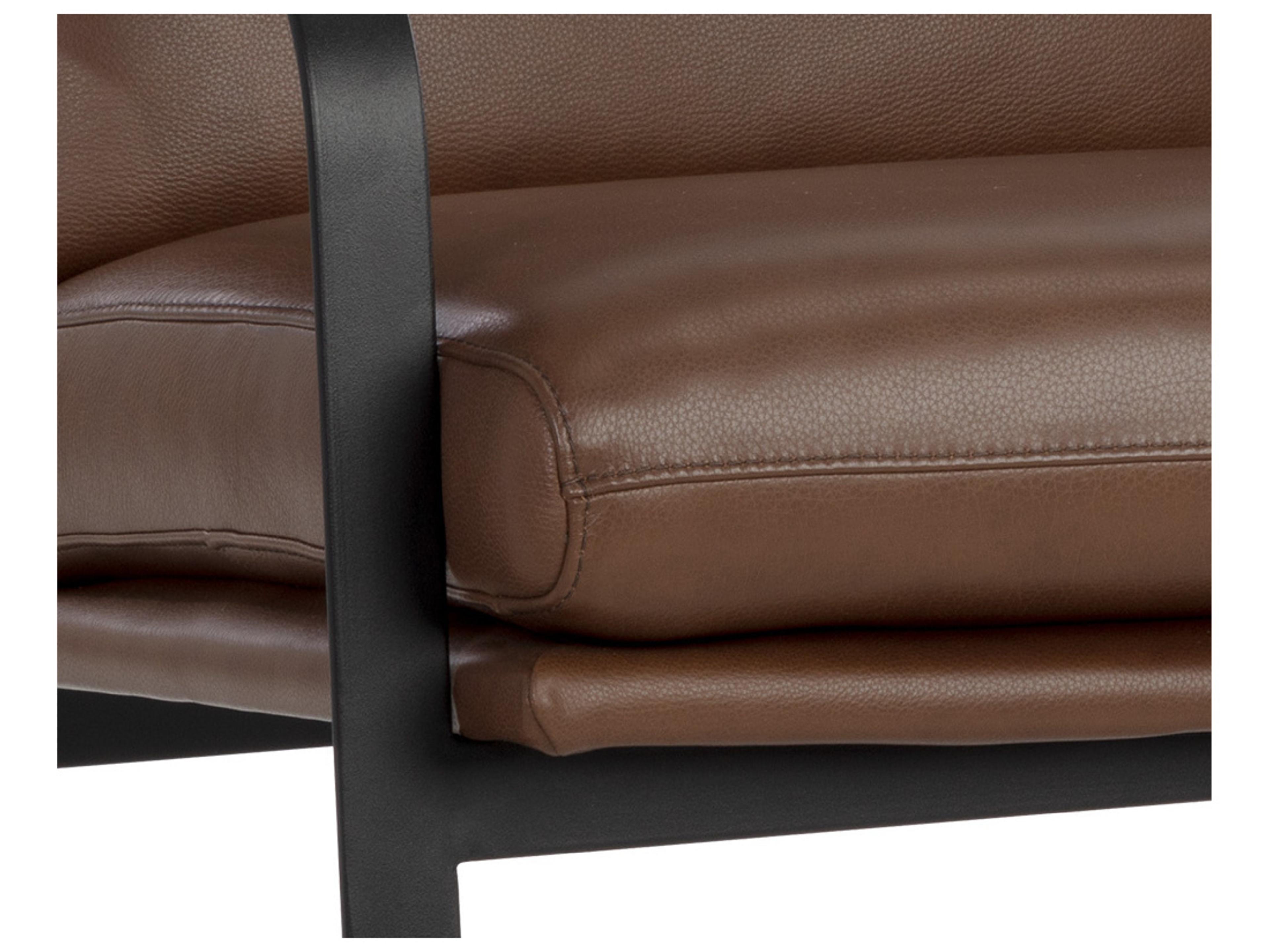 Sunpan Sterling Brown Leather Accent Chair