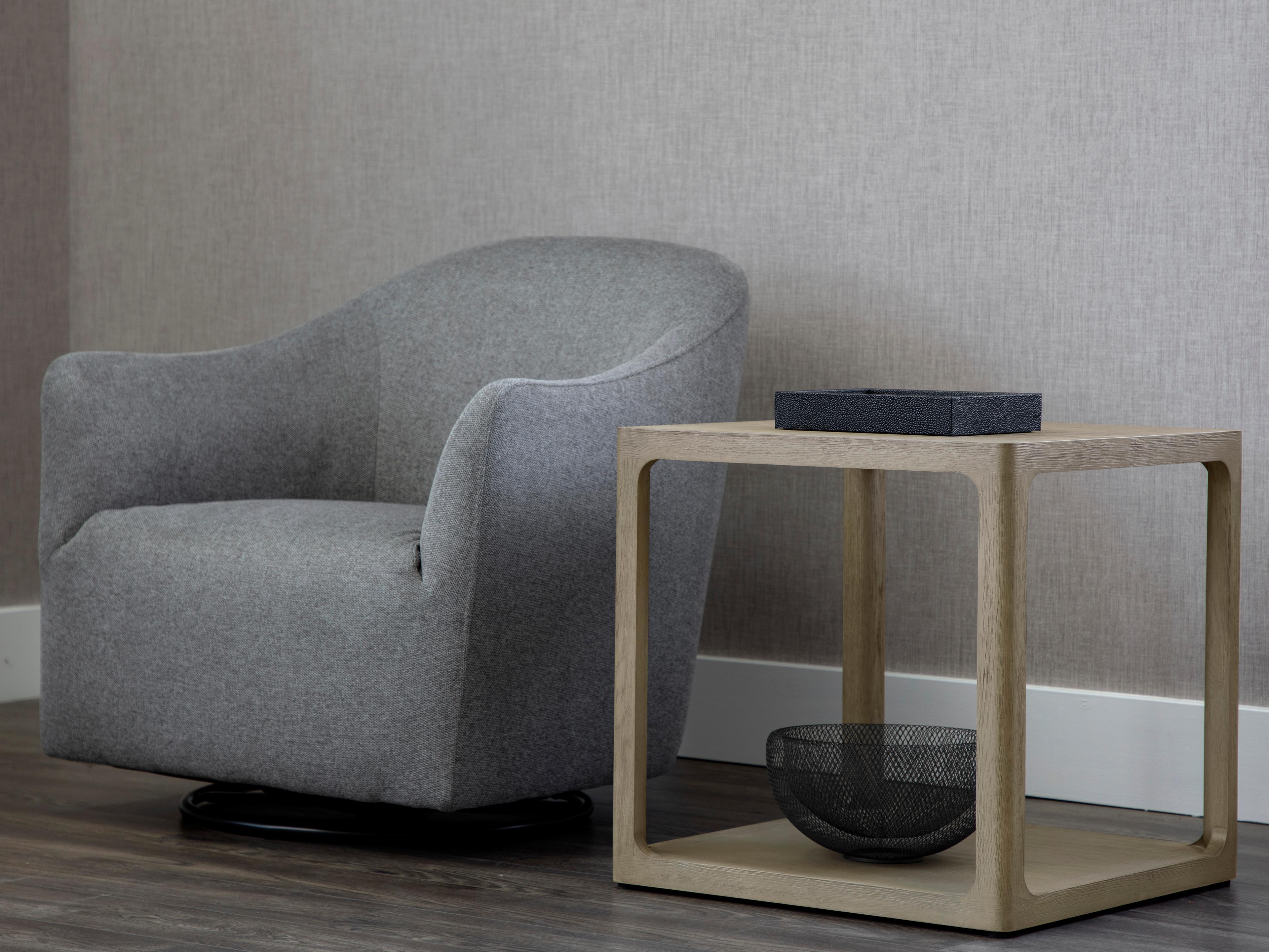 Sunpan Doncaster Square Wood Grey End Table