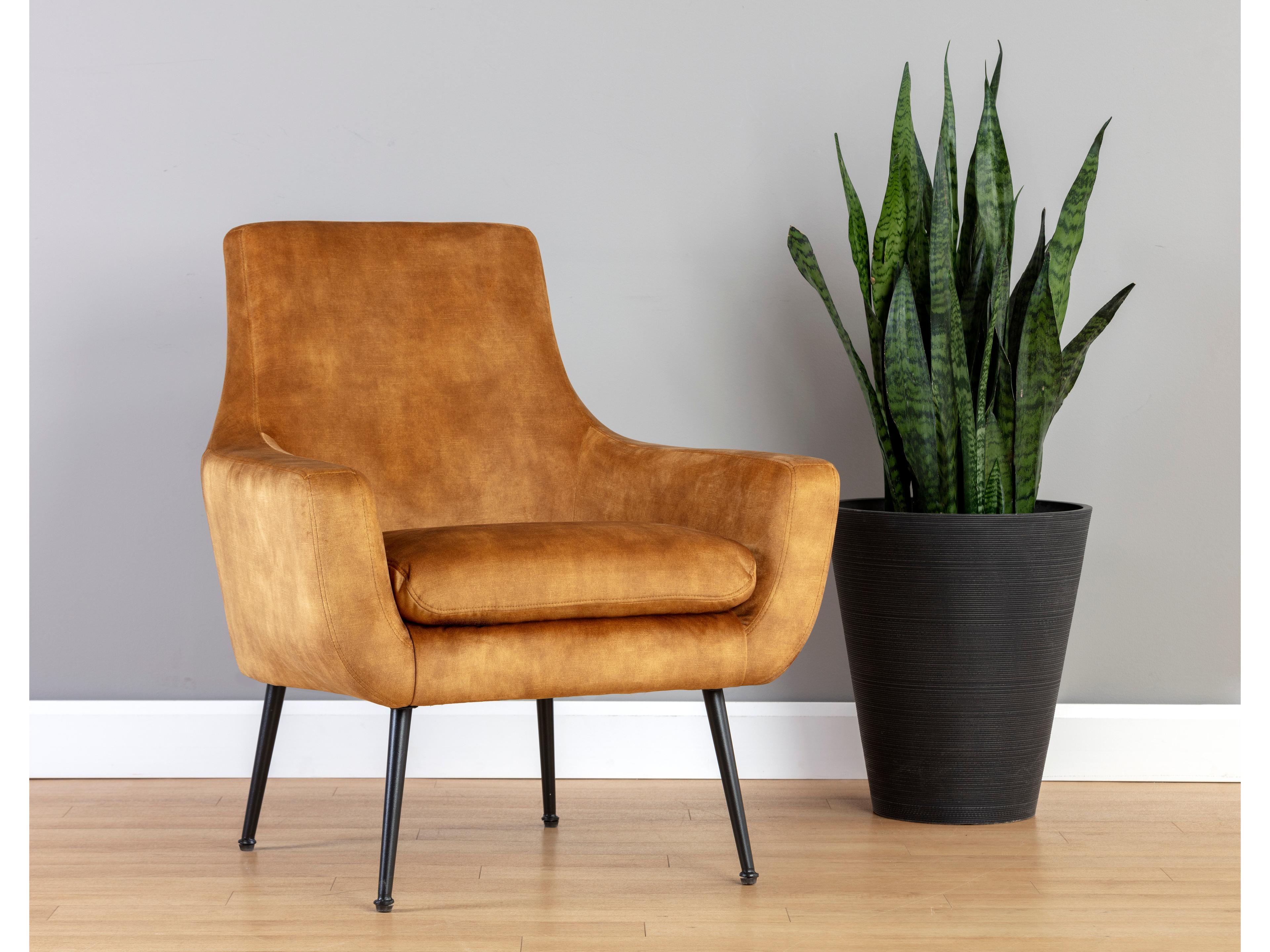 Sunpan Aletta Gold Fabric Accent Chair