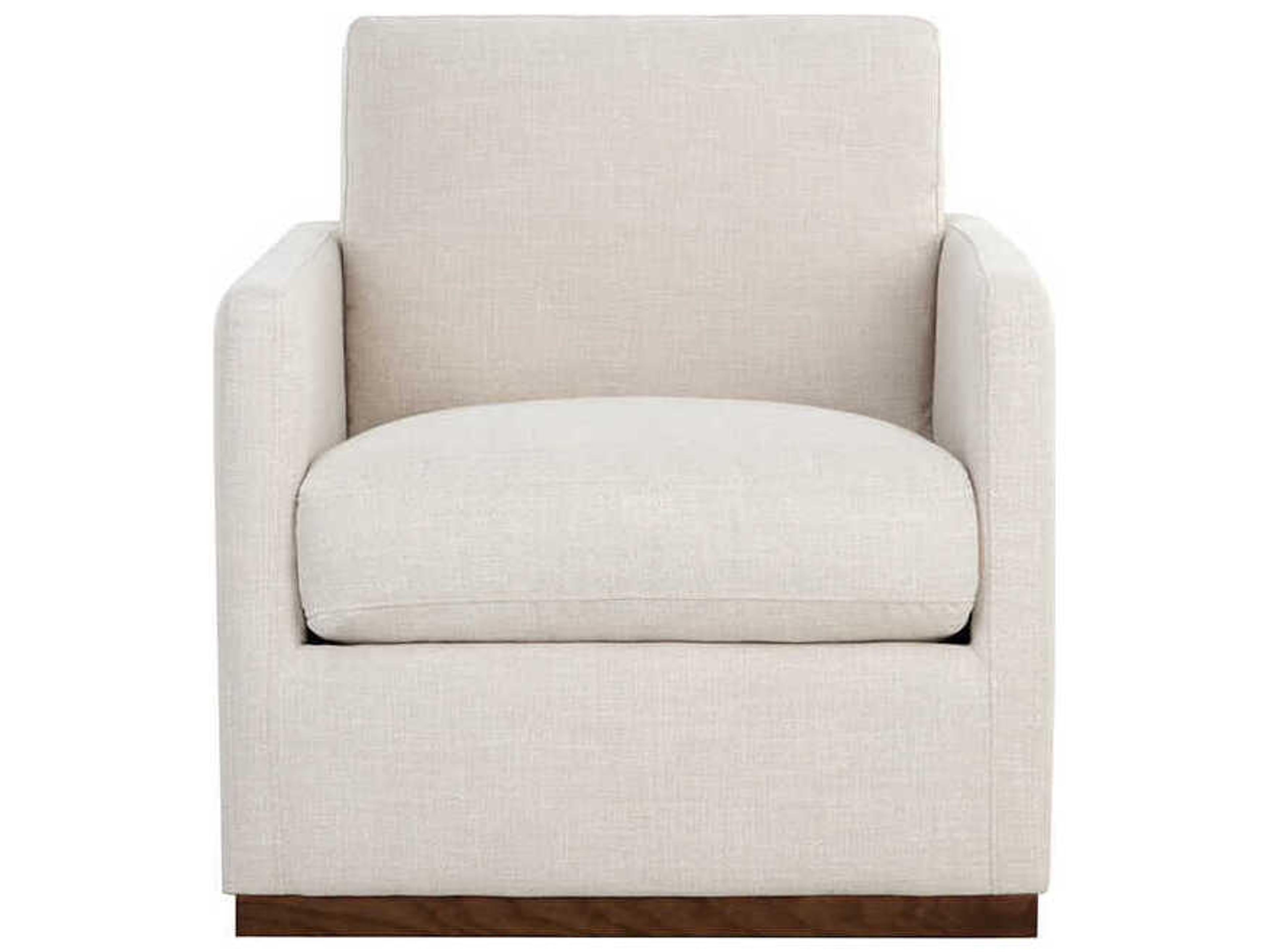 Sunpan Portman Swivel White Fabric Accent Chair