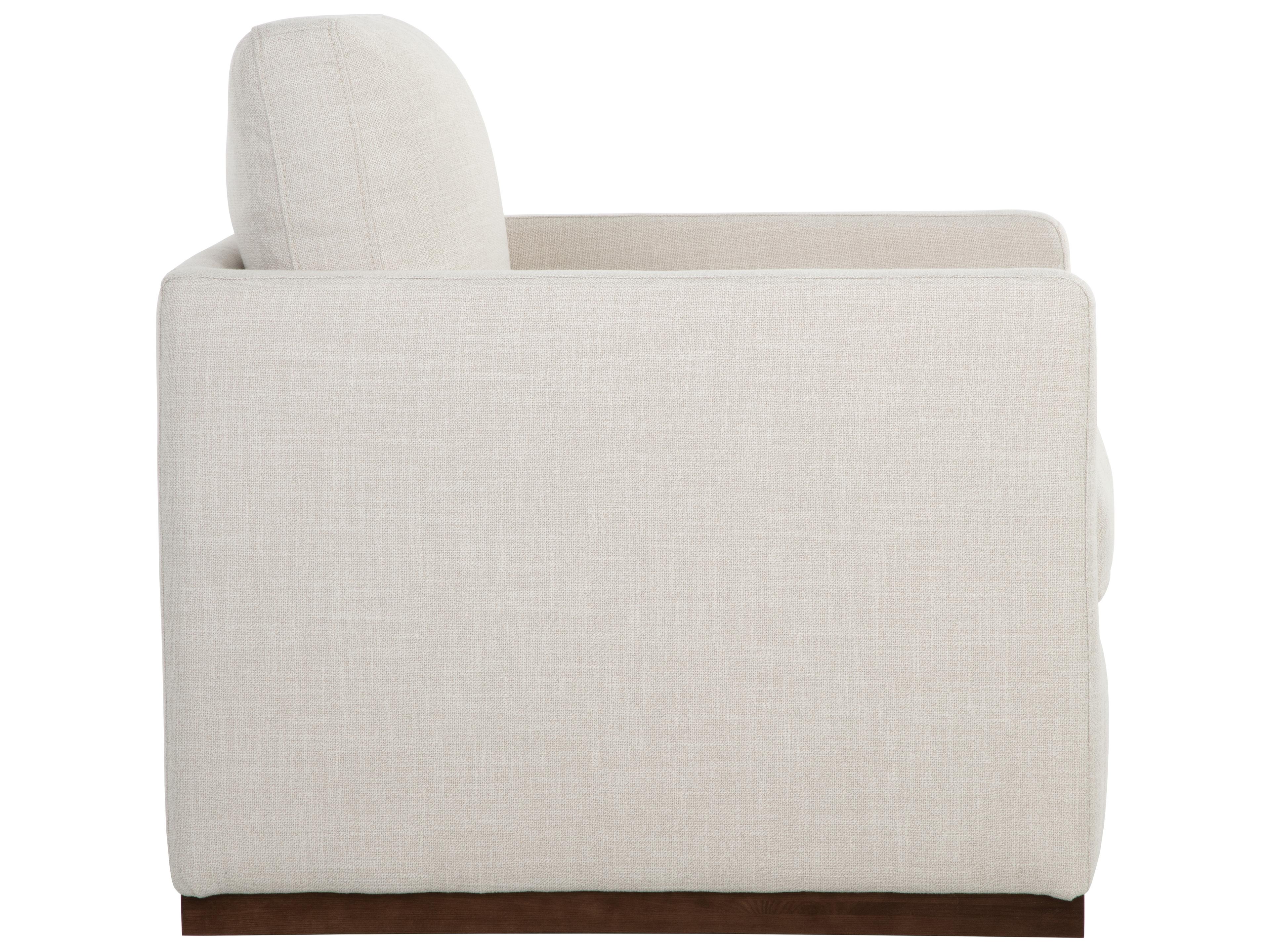 Sunpan Portman Swivel White Fabric Accent Chair