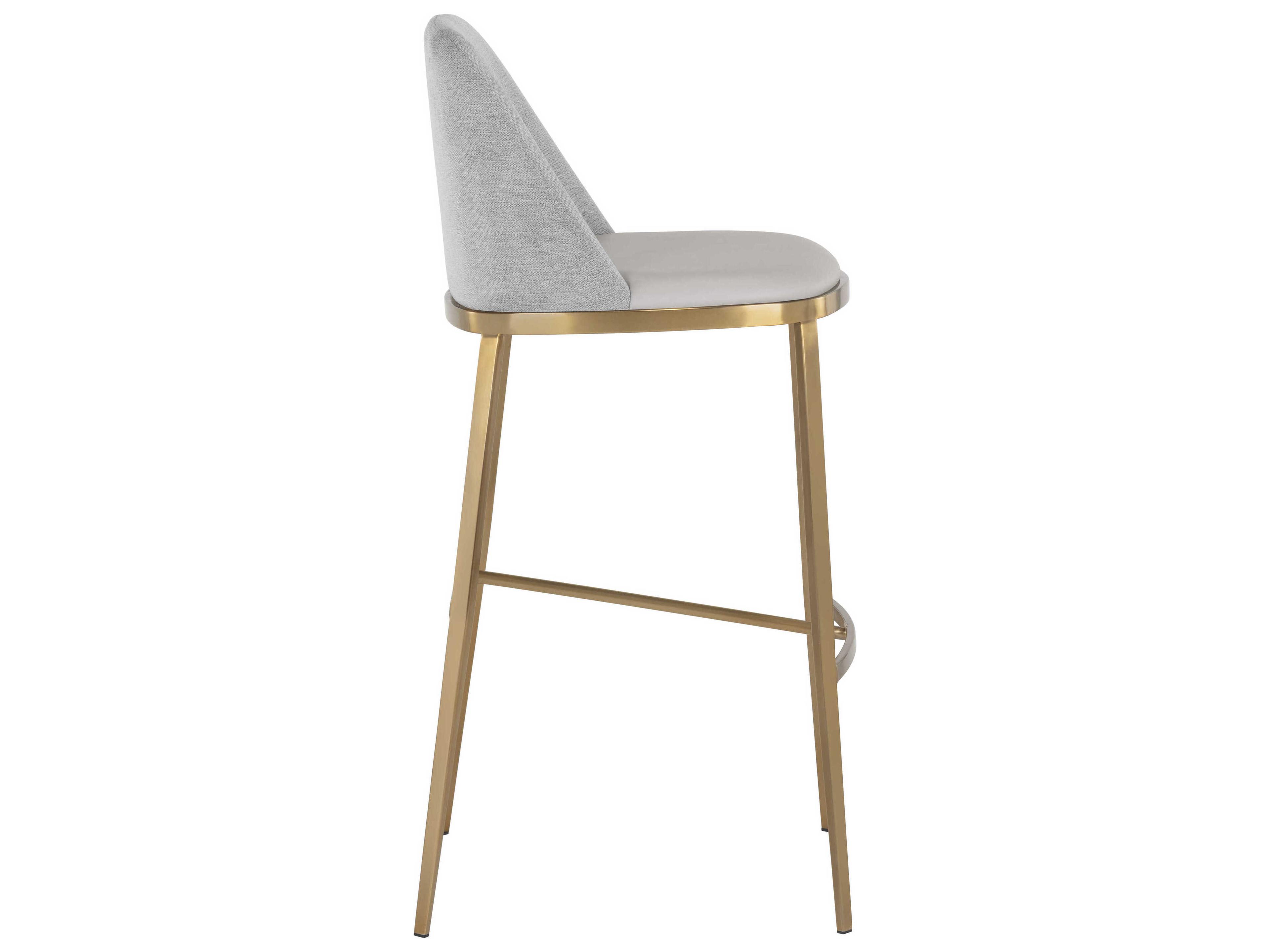 Sunpan Ikon Dover Upholstered Napa Stone Polo Club Gold Bar Stool