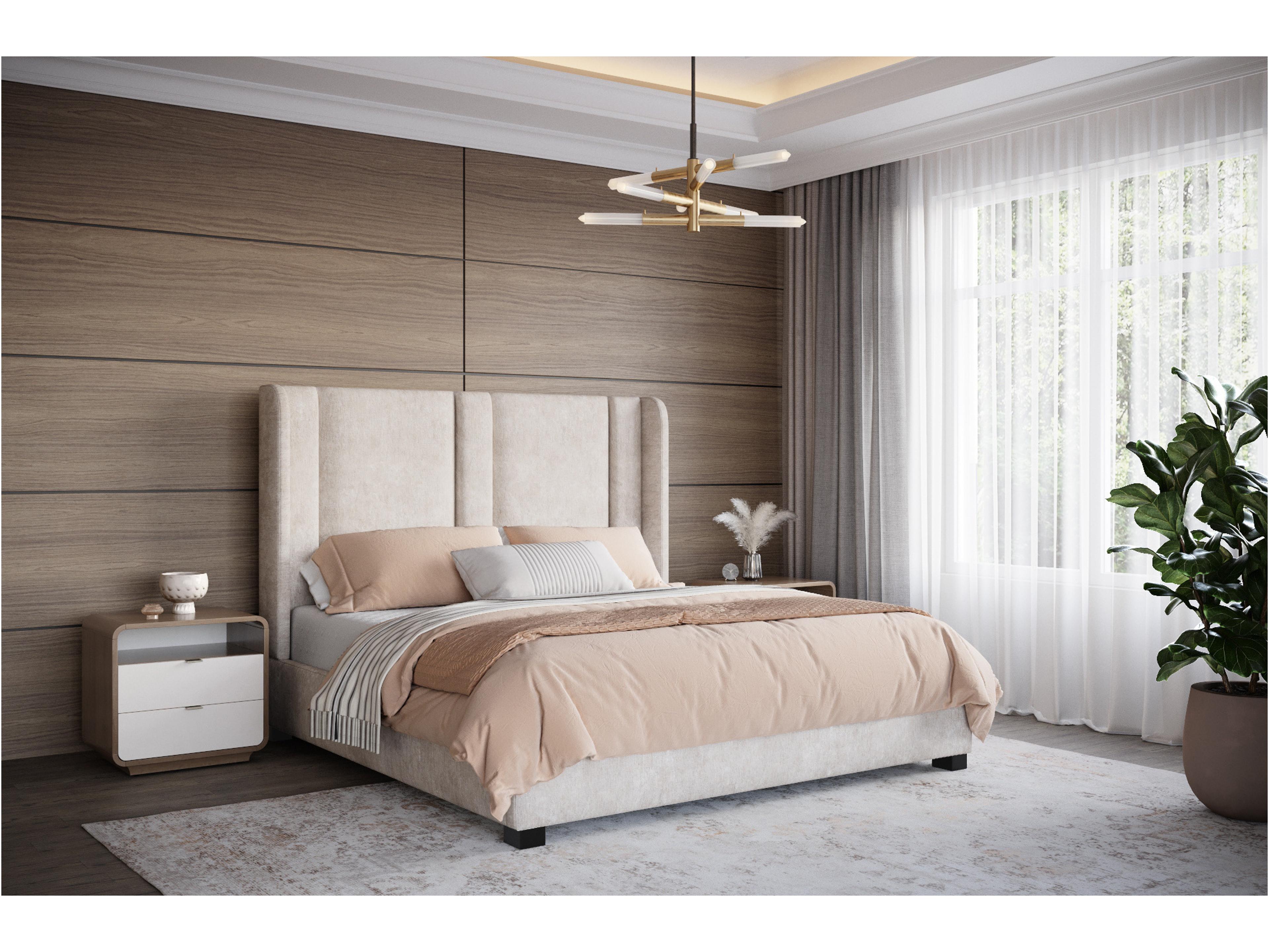 Sunpan Kayden 2-Drawers Beige Acacia Wood Nightstand