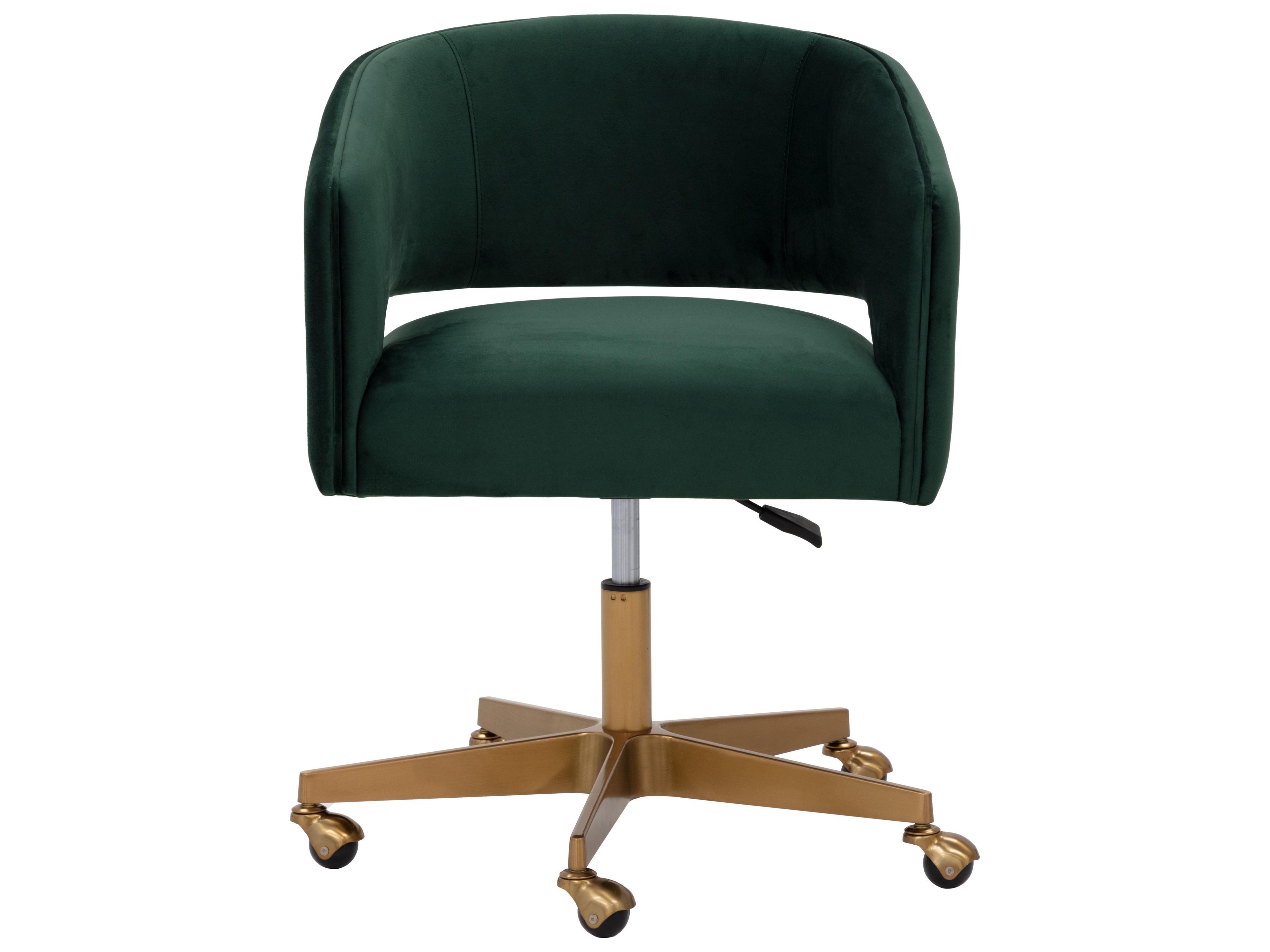 Sunpan Claren Deep Green Sky Upholstered Adjustable Computer Chair