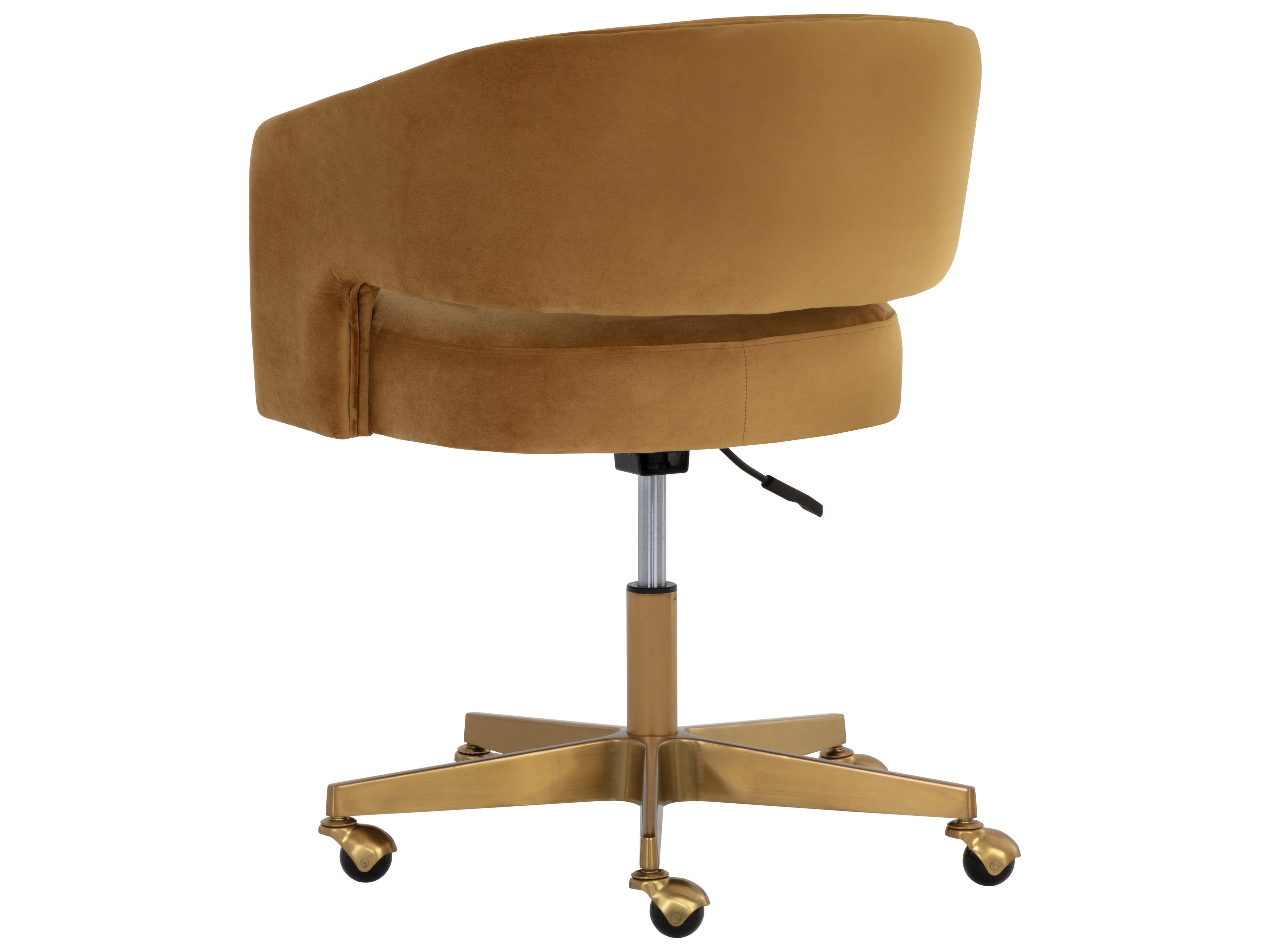 Sunpan Claren Gold Sky Upholstered Adjustable Executive Computer Chair
