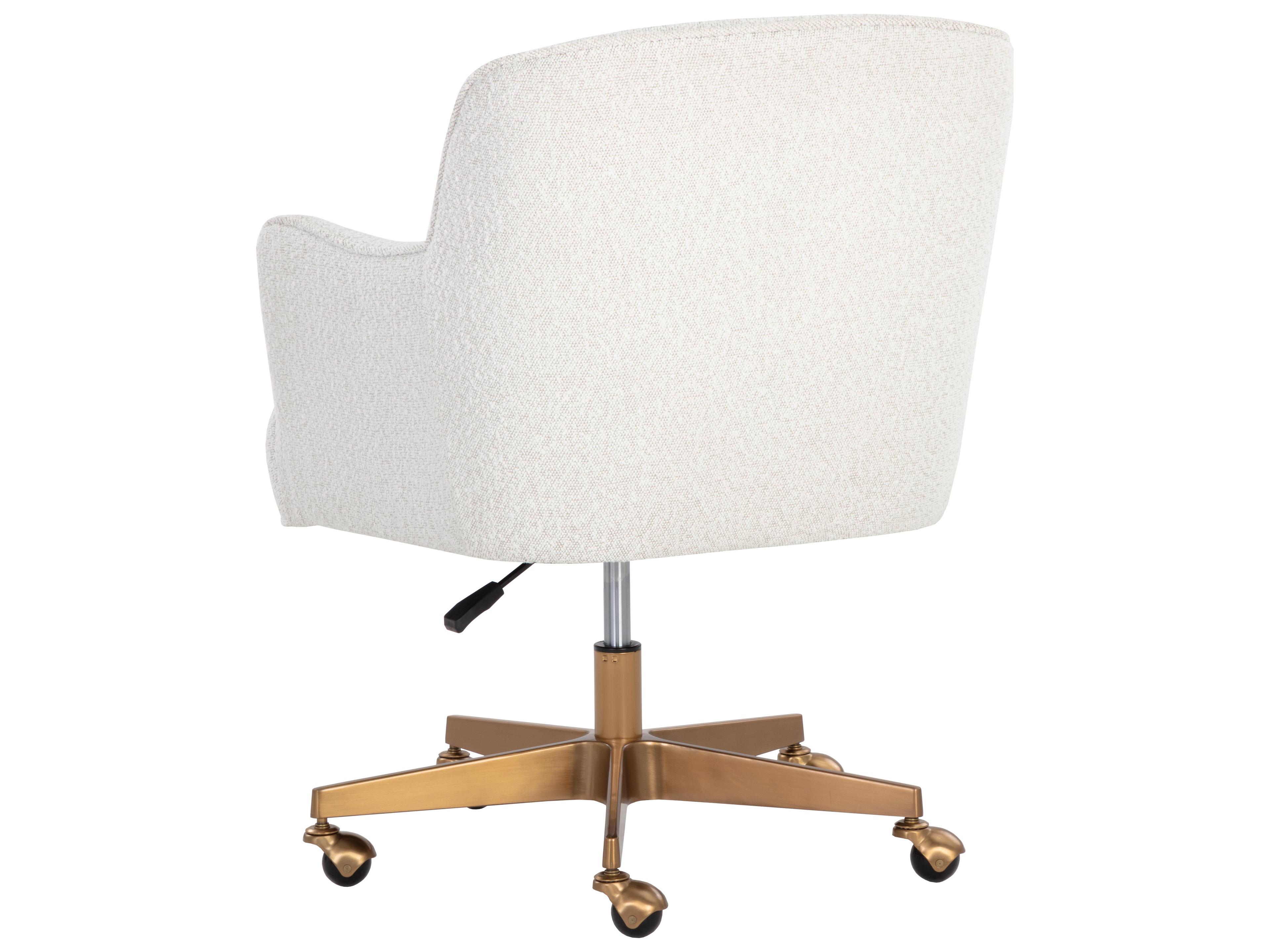 Sunpan Karina Copenhagen White Upholstered Adjustable Coumputer Chair