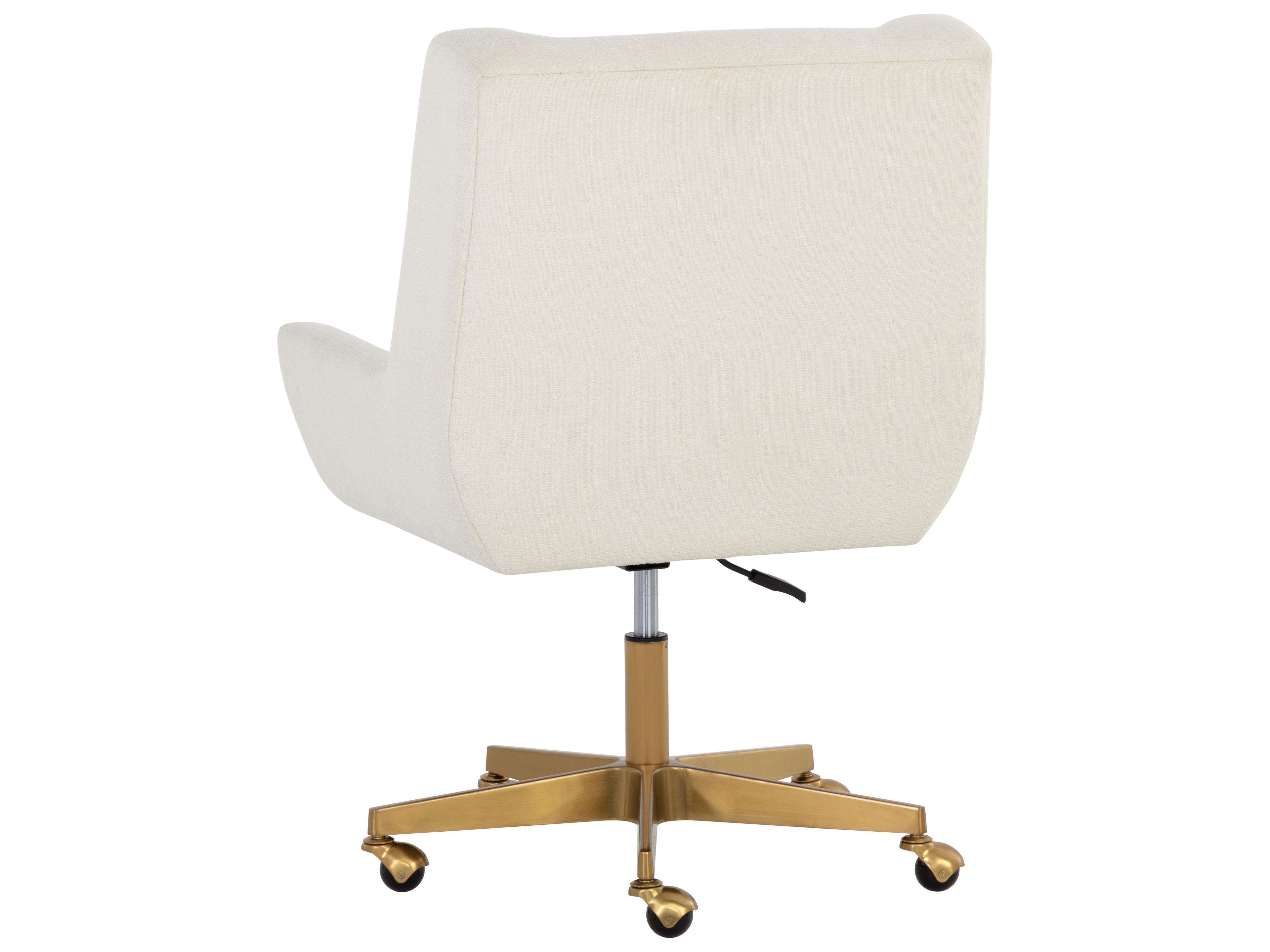 Sunpan Mirian Zenith Alabaster Upholstered Adjustable Computer Chair