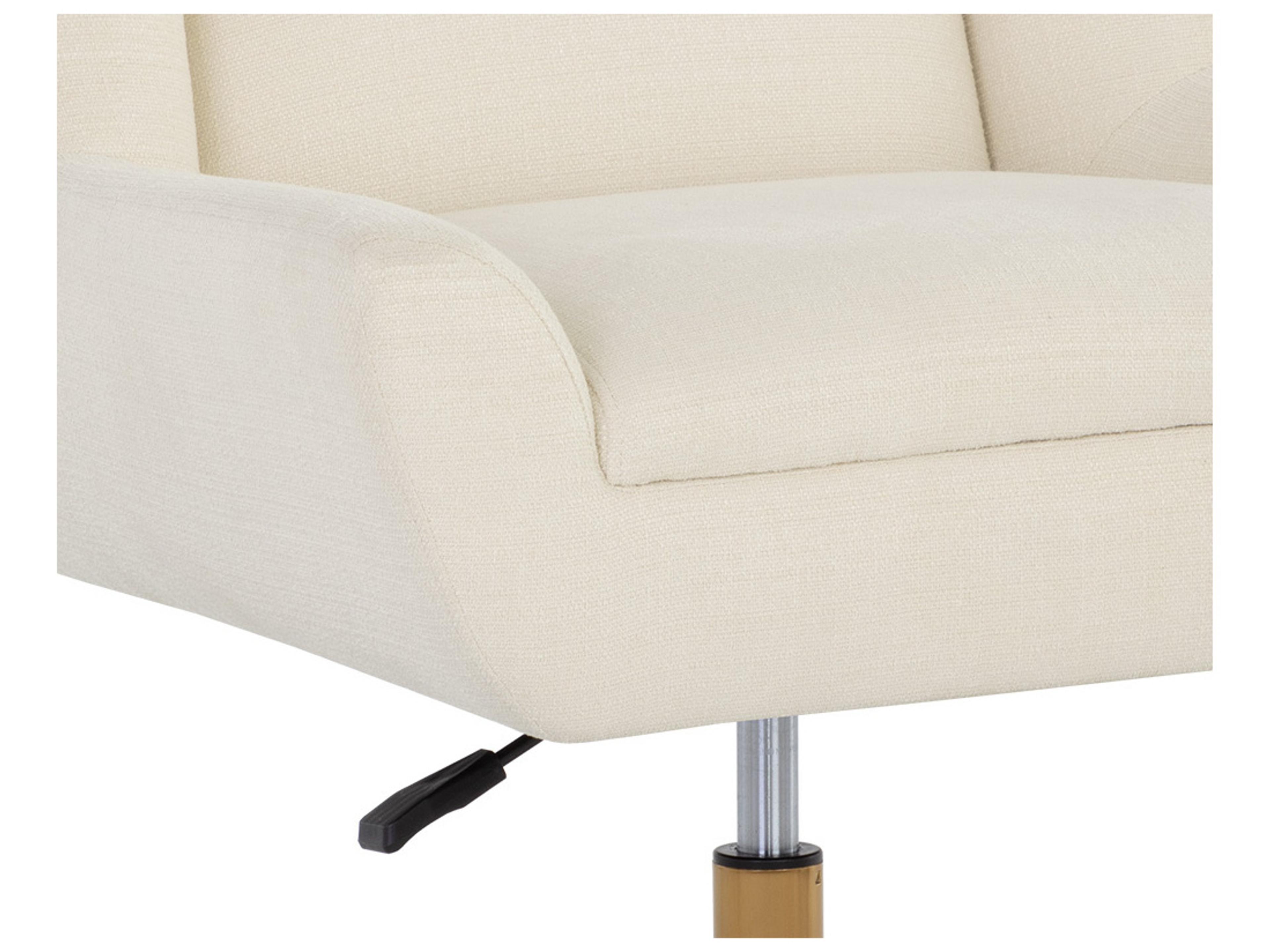 Sunpan Mirian Zenith Alabaster Upholstered Adjustable Computer Chair