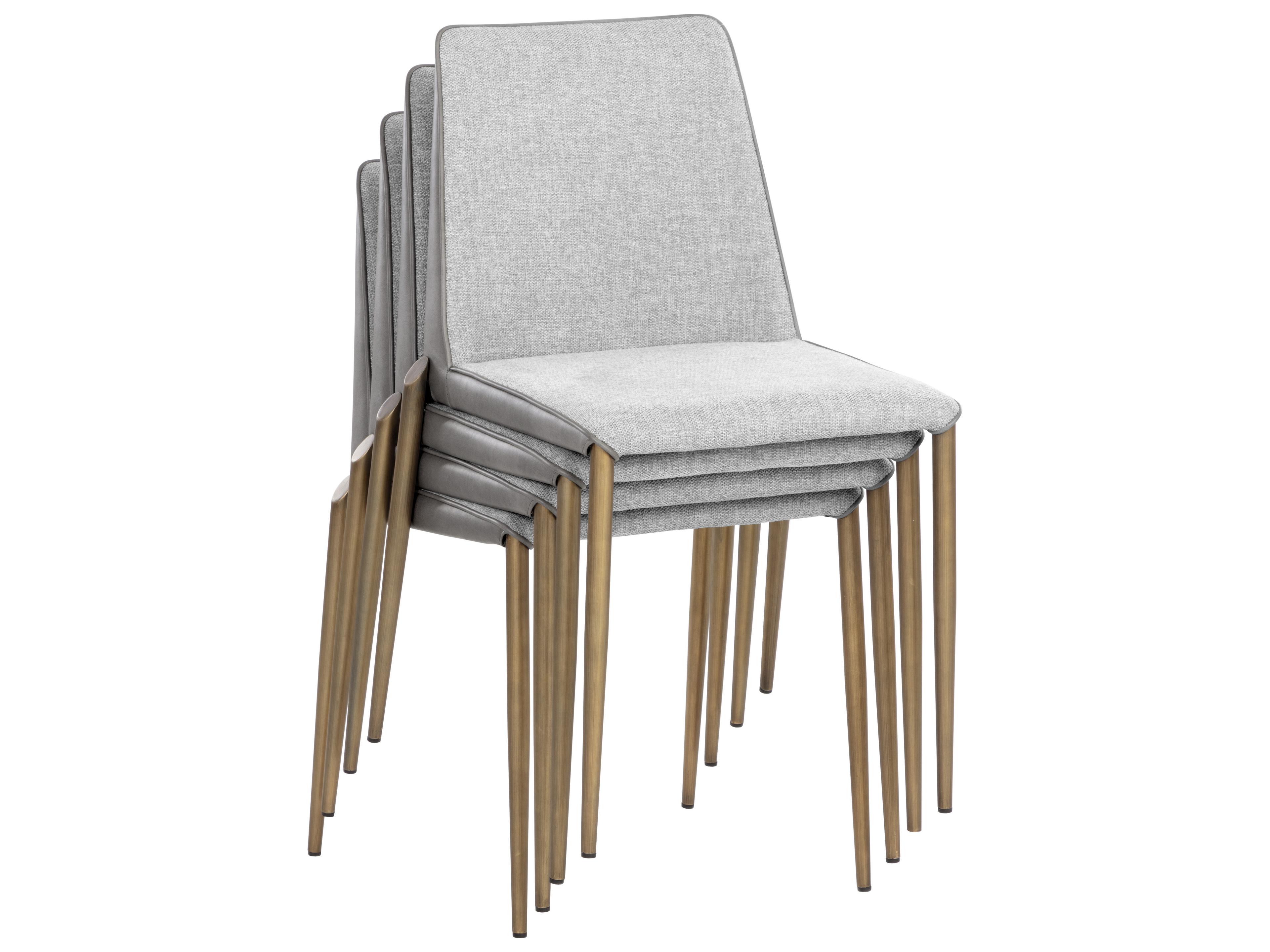 Sunpan Renee Gray Faux Leather Side Dining Chair