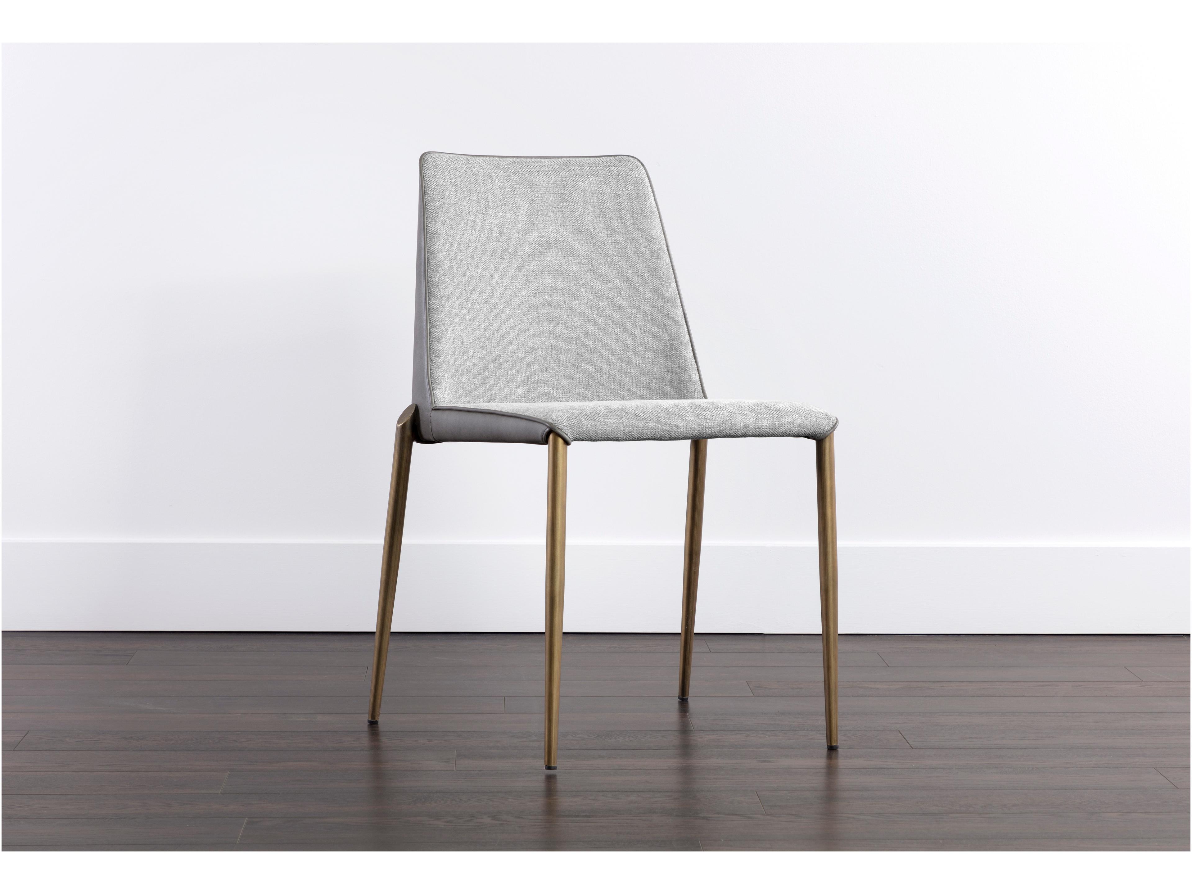 Sunpan Renee Gray Faux Leather Side Dining Chair