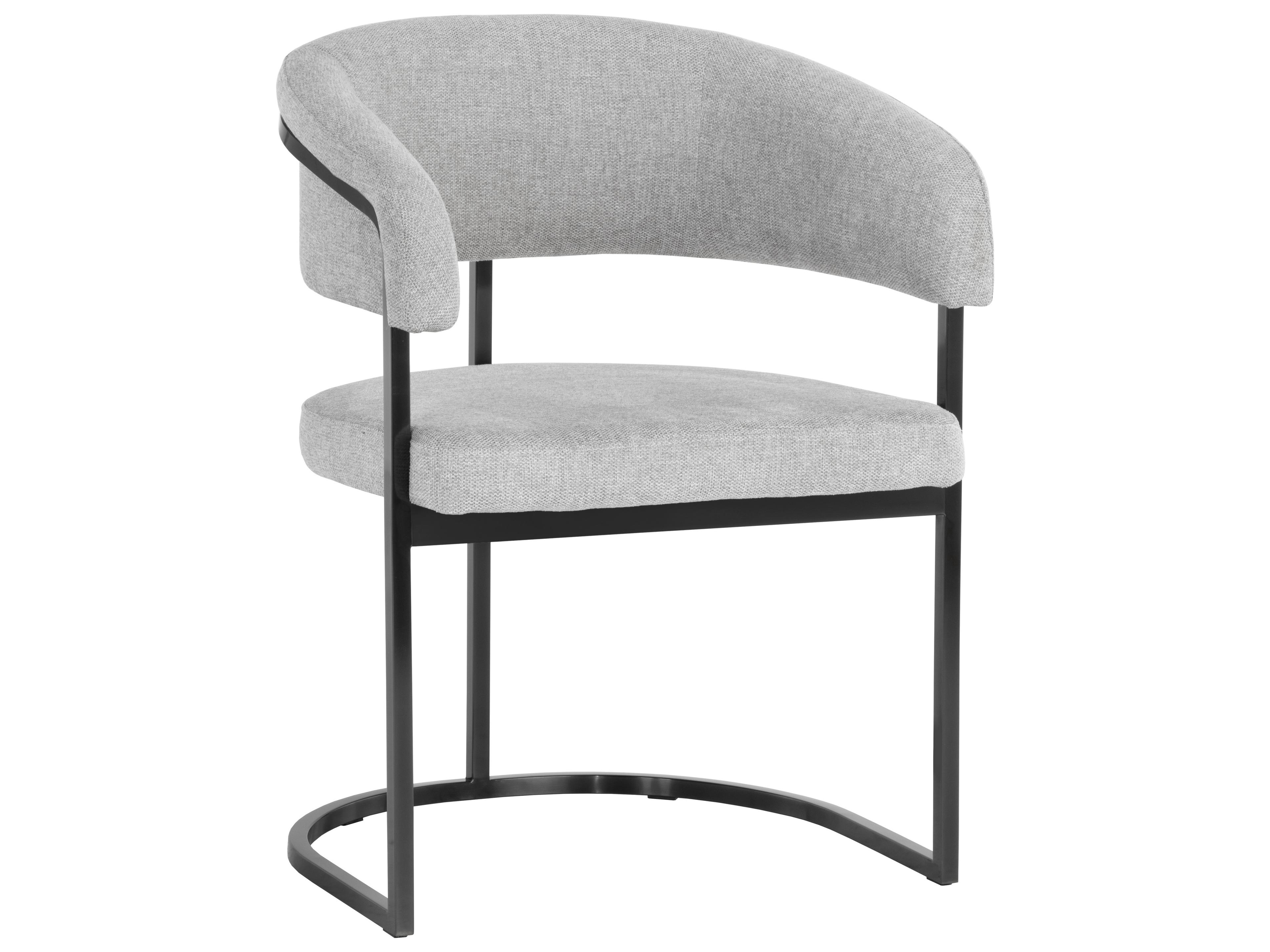 Marris Gray Upholstered Arm Dining Chair