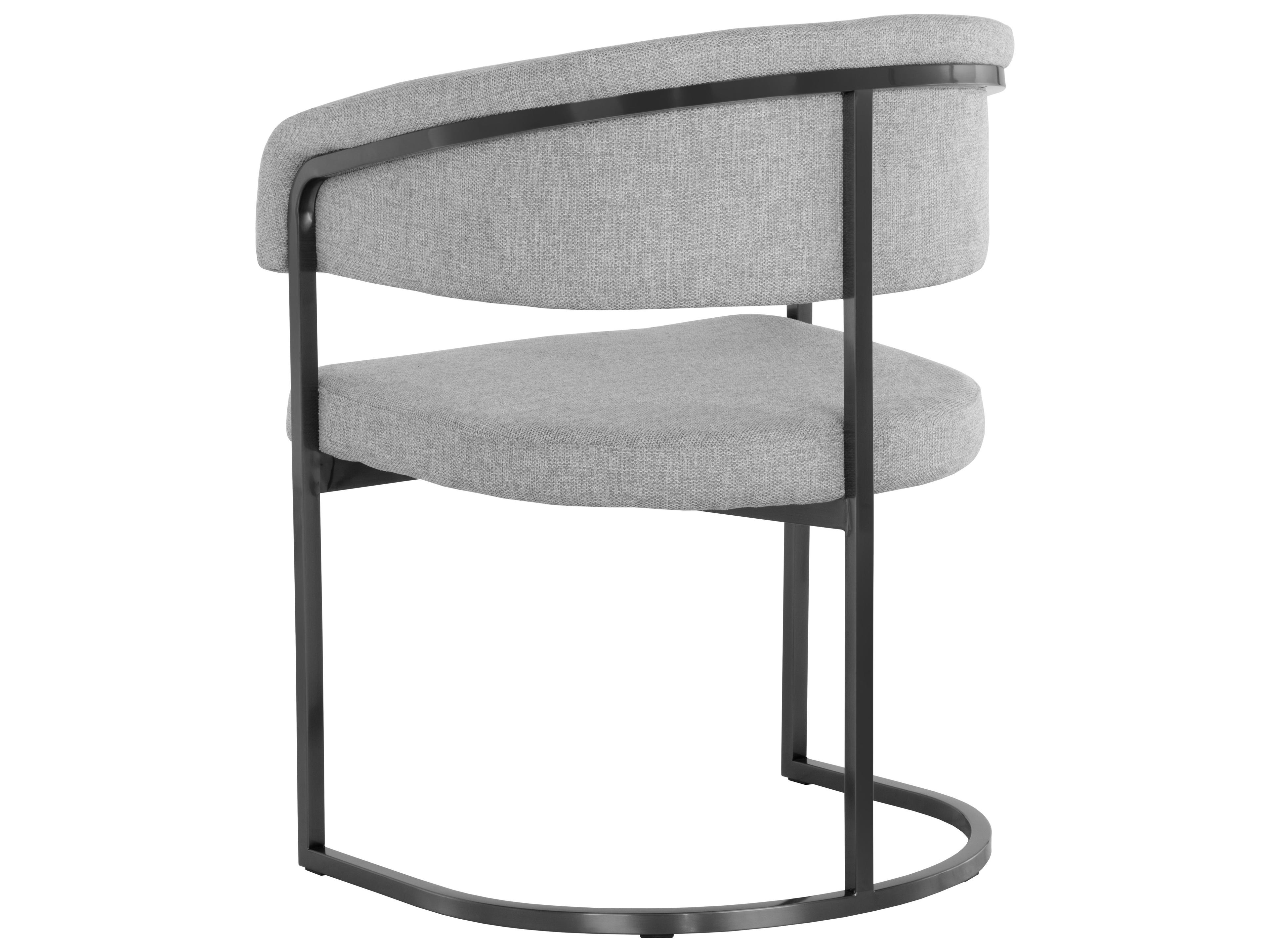 Sunpan Marris Gray Upholstered Arm Dining Chair