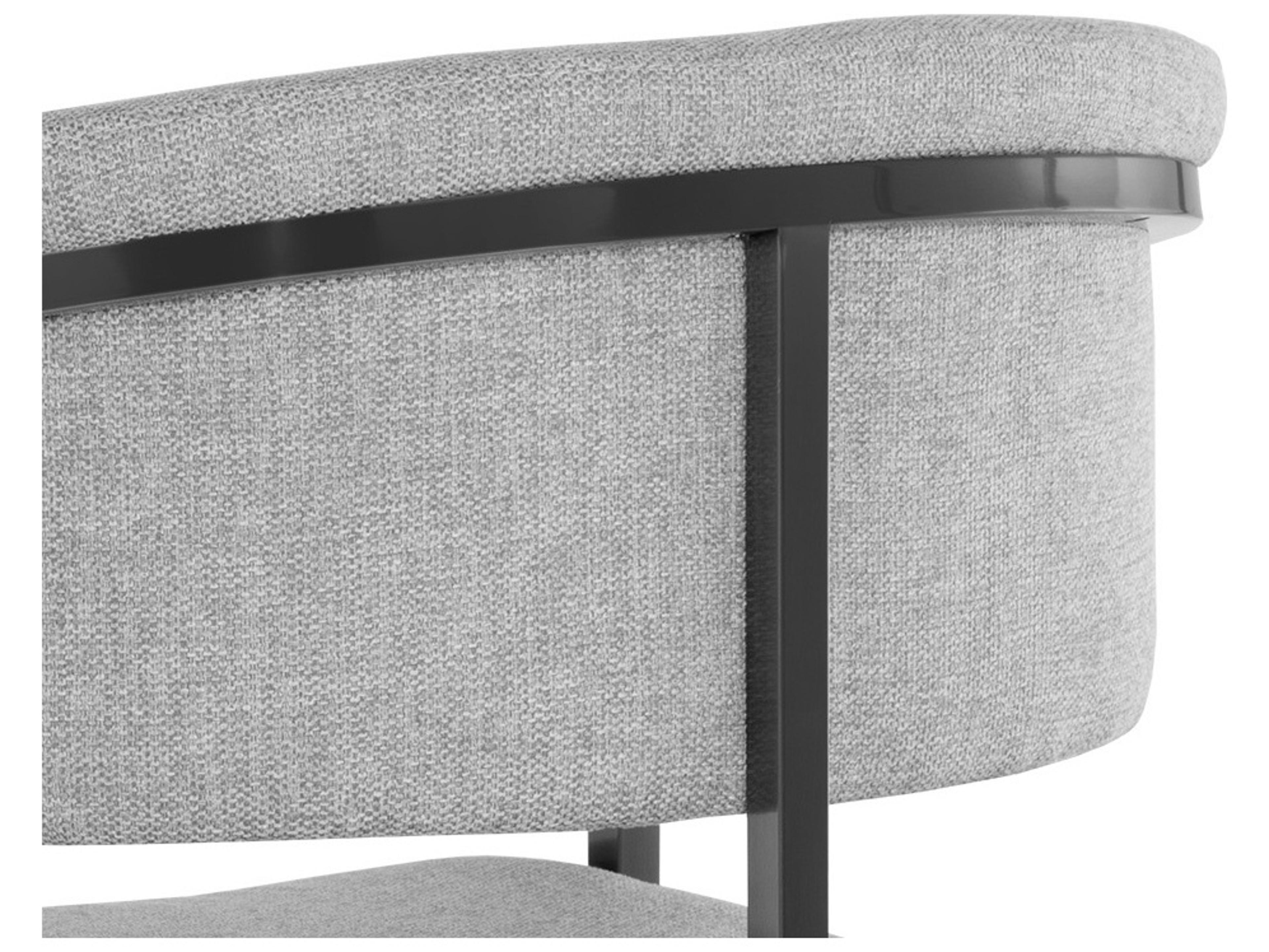 Sunpan Marris Gray Upholstered Arm Dining Chair