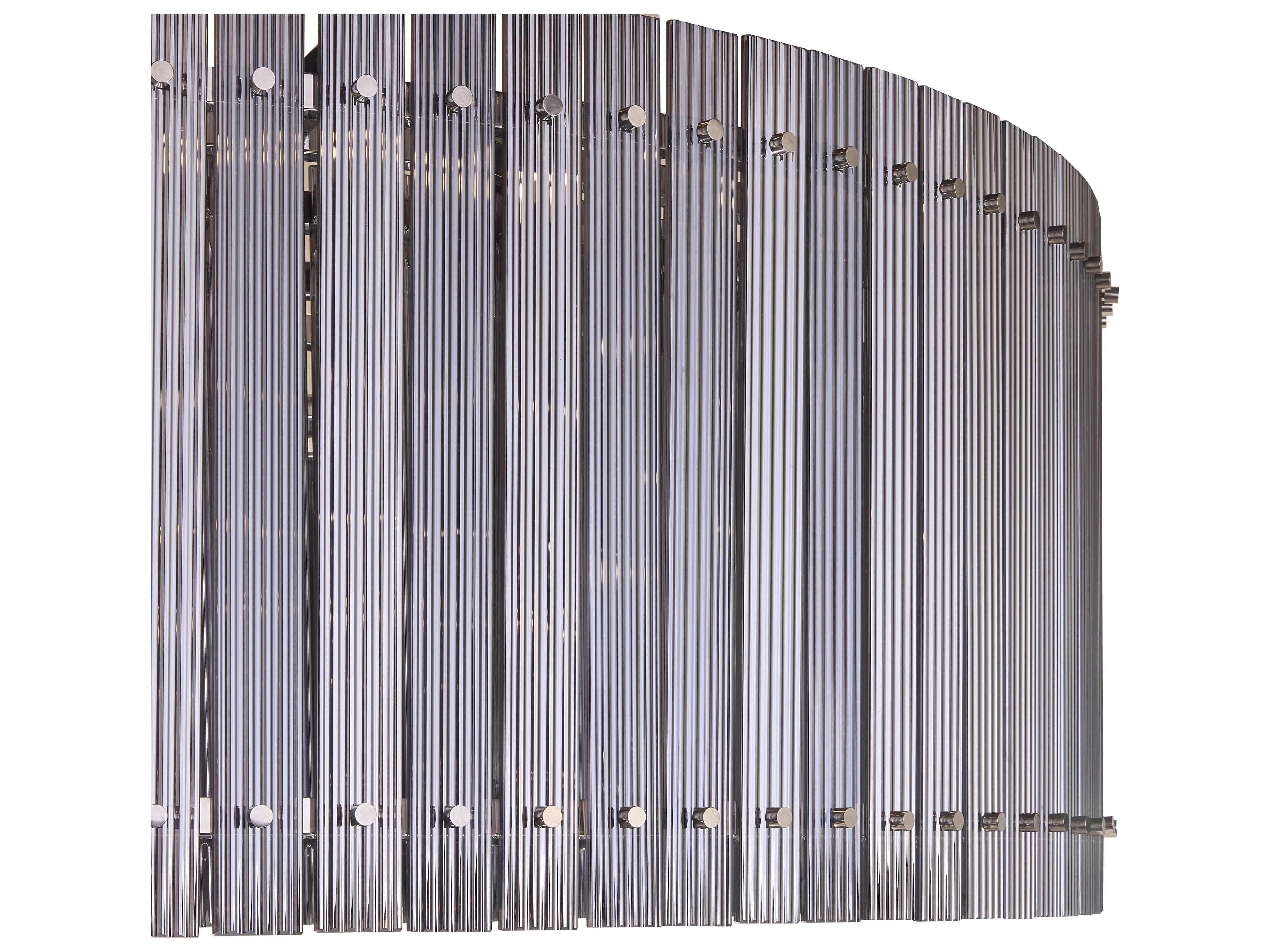 Sunpan Kore 36-Light Nickel Smoke Grey Drum Chandelier