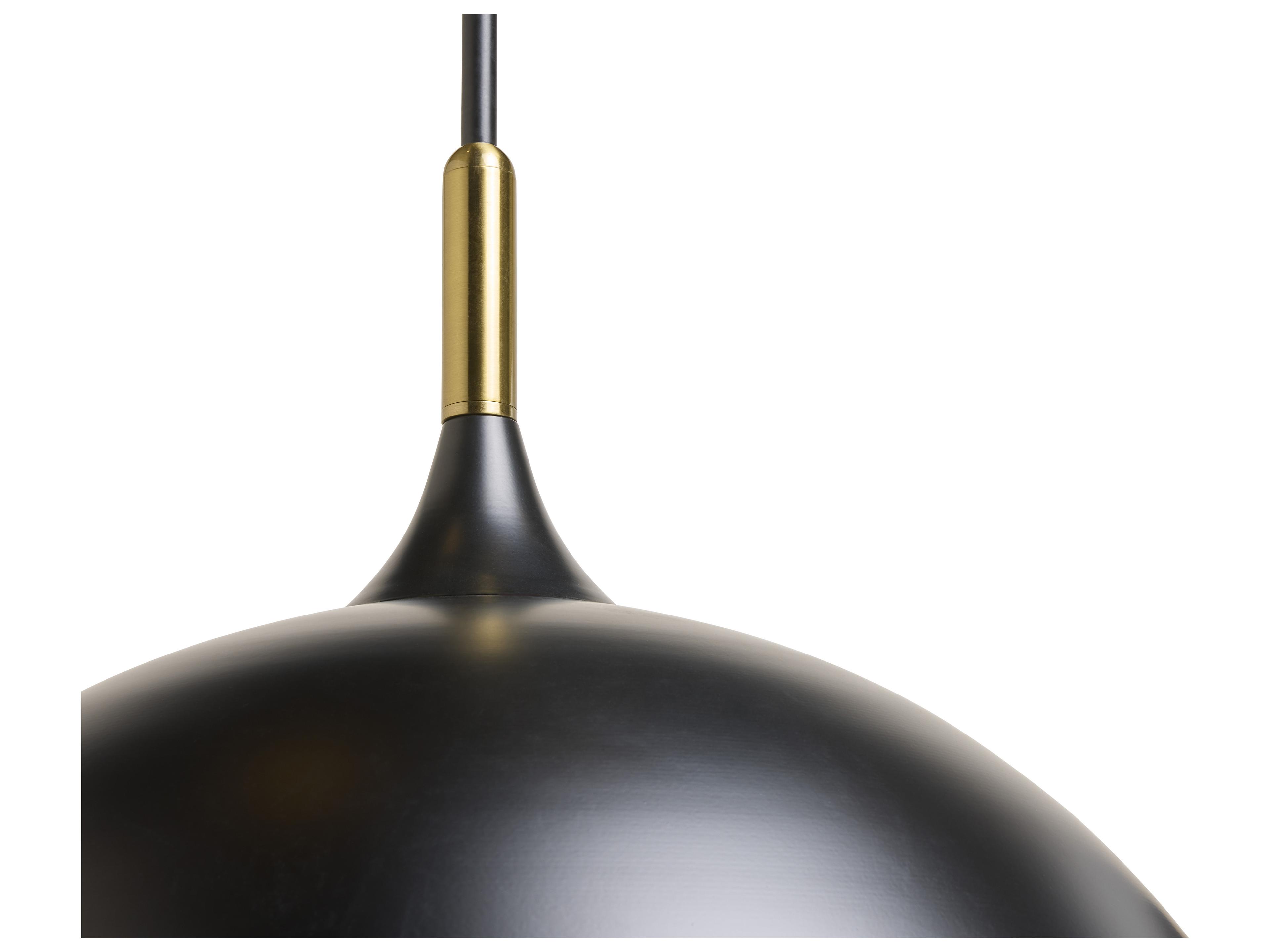 Sunpan Lohn 1-Light Matte Black Dome Pendant