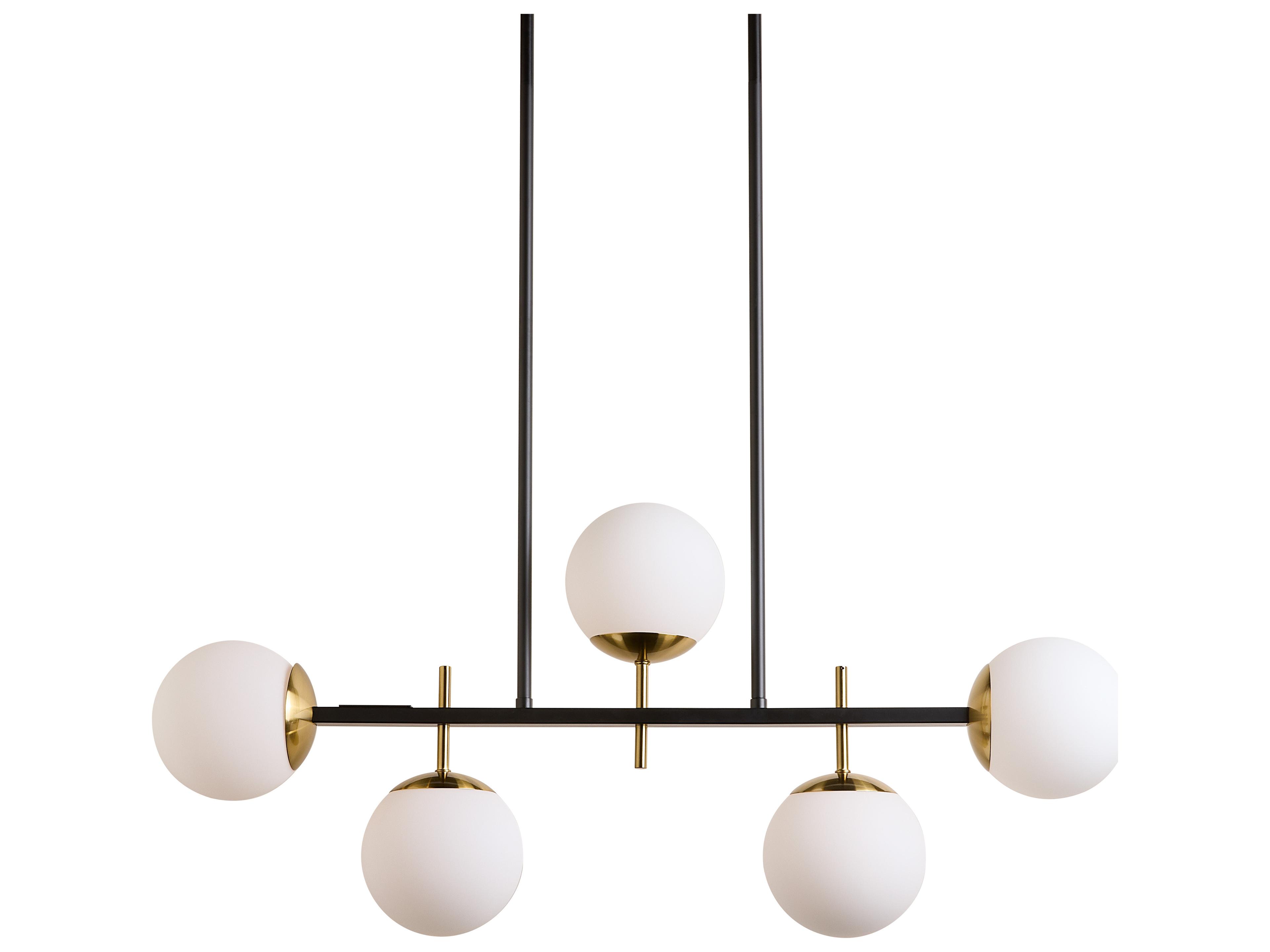 Keiley 5-Light White Matte Black Globe Island Pendant