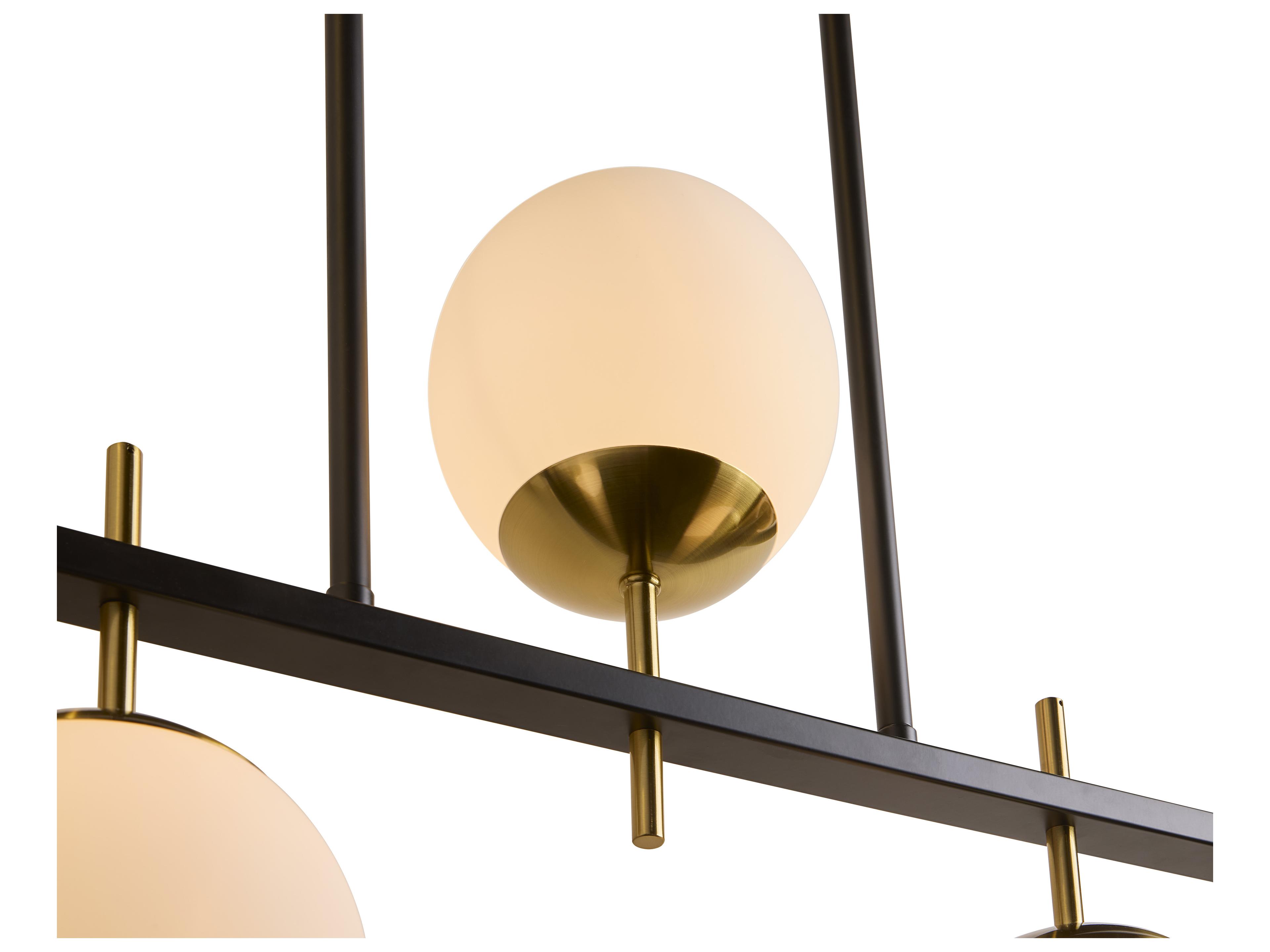 Sunpan Keiley 5-Light White Matte Black Globe Island Pendant