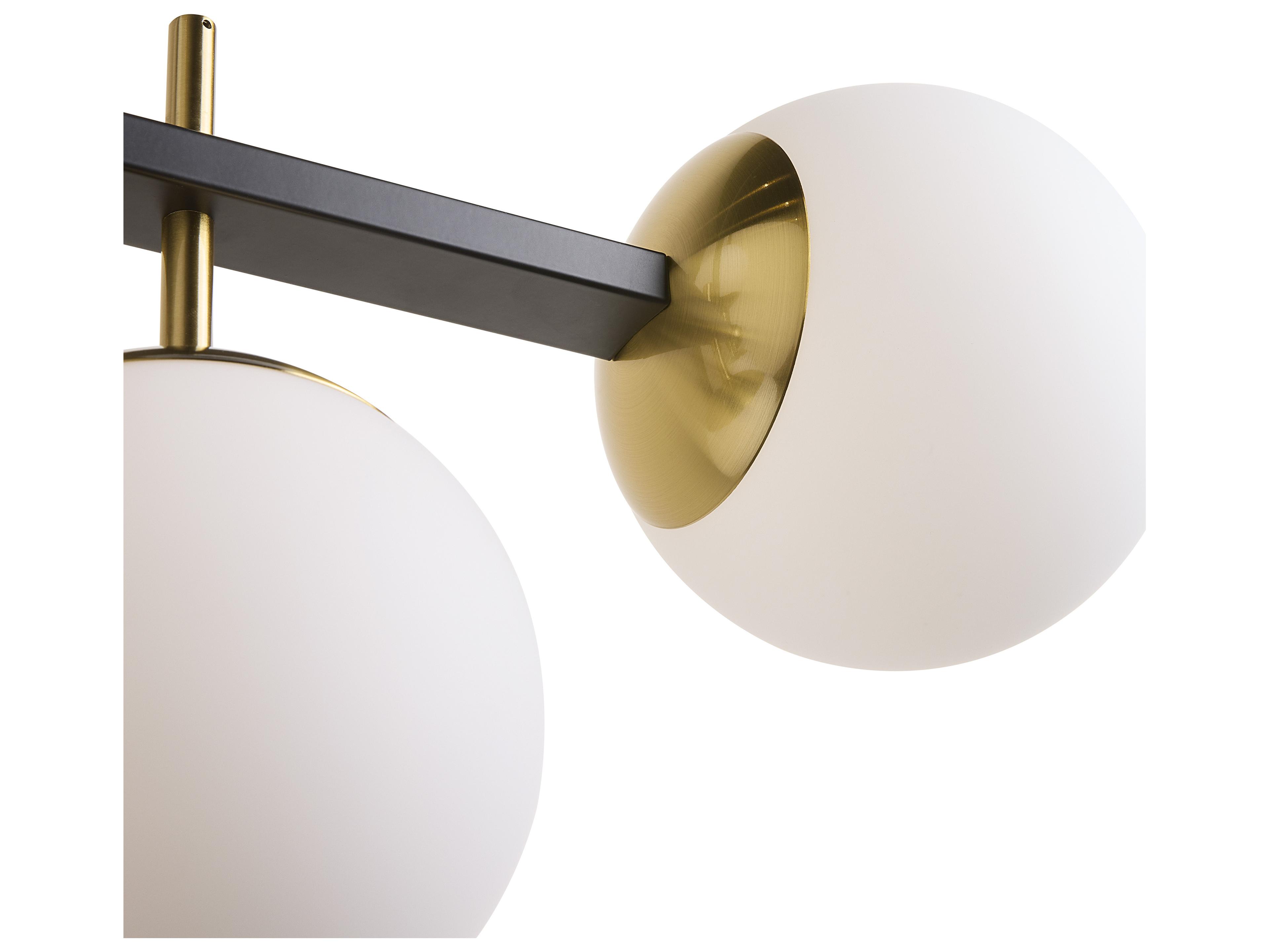 Sunpan Keiley 5-Light White Matte Black Globe Island Pendant