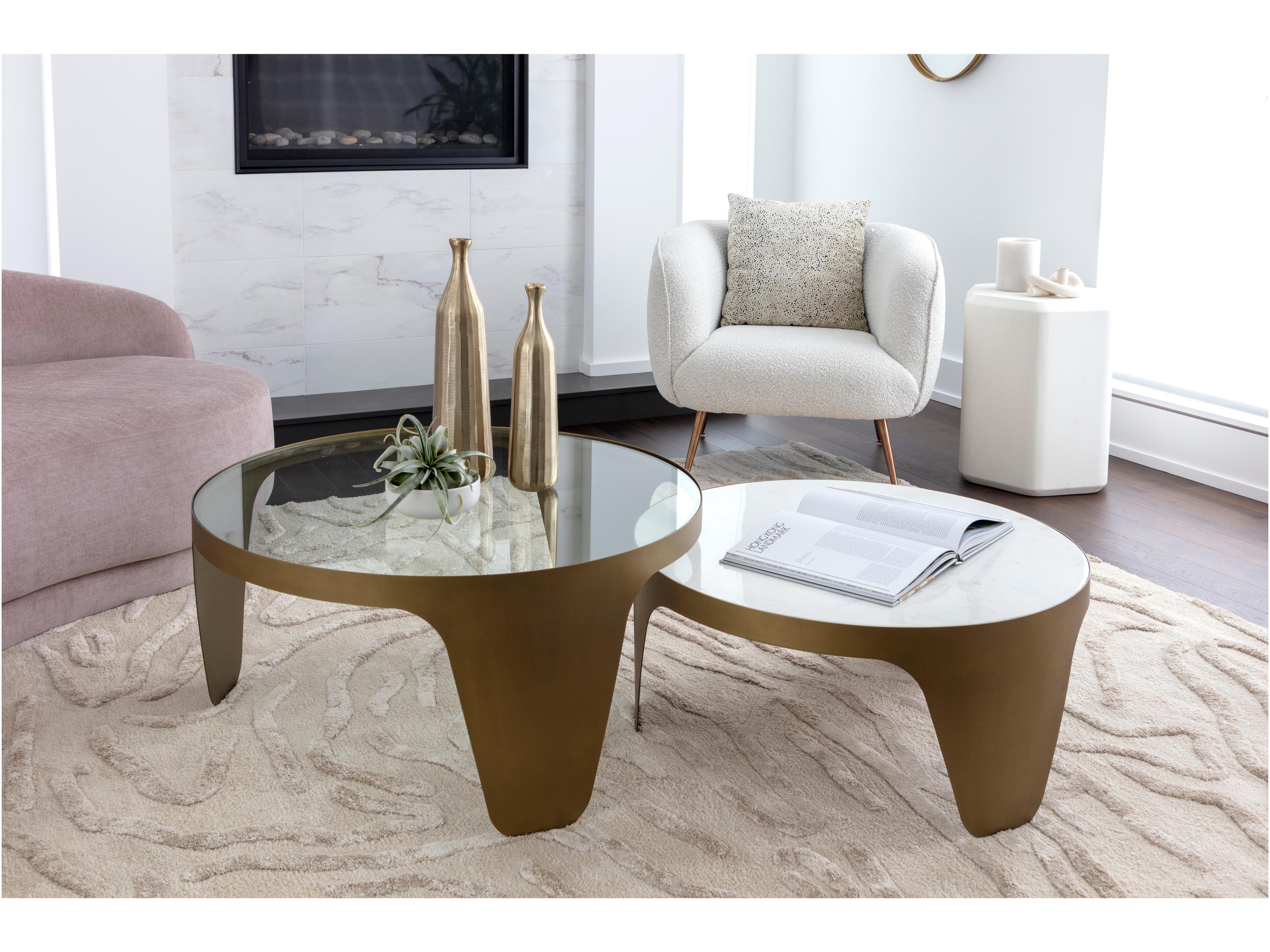 Sunpan Amara White Fabric Accent Chair