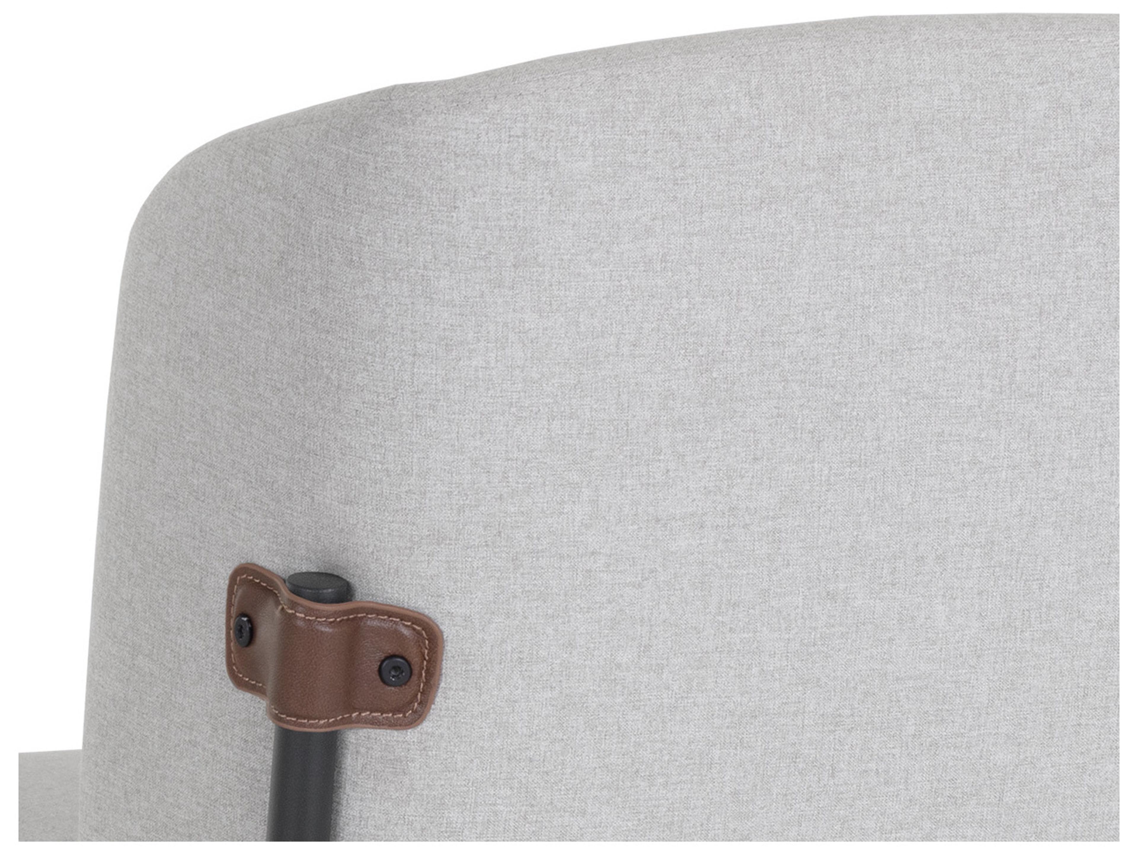 Sunpan Pearce Light Grey Bravo Cognac Upholstered Counter Stool