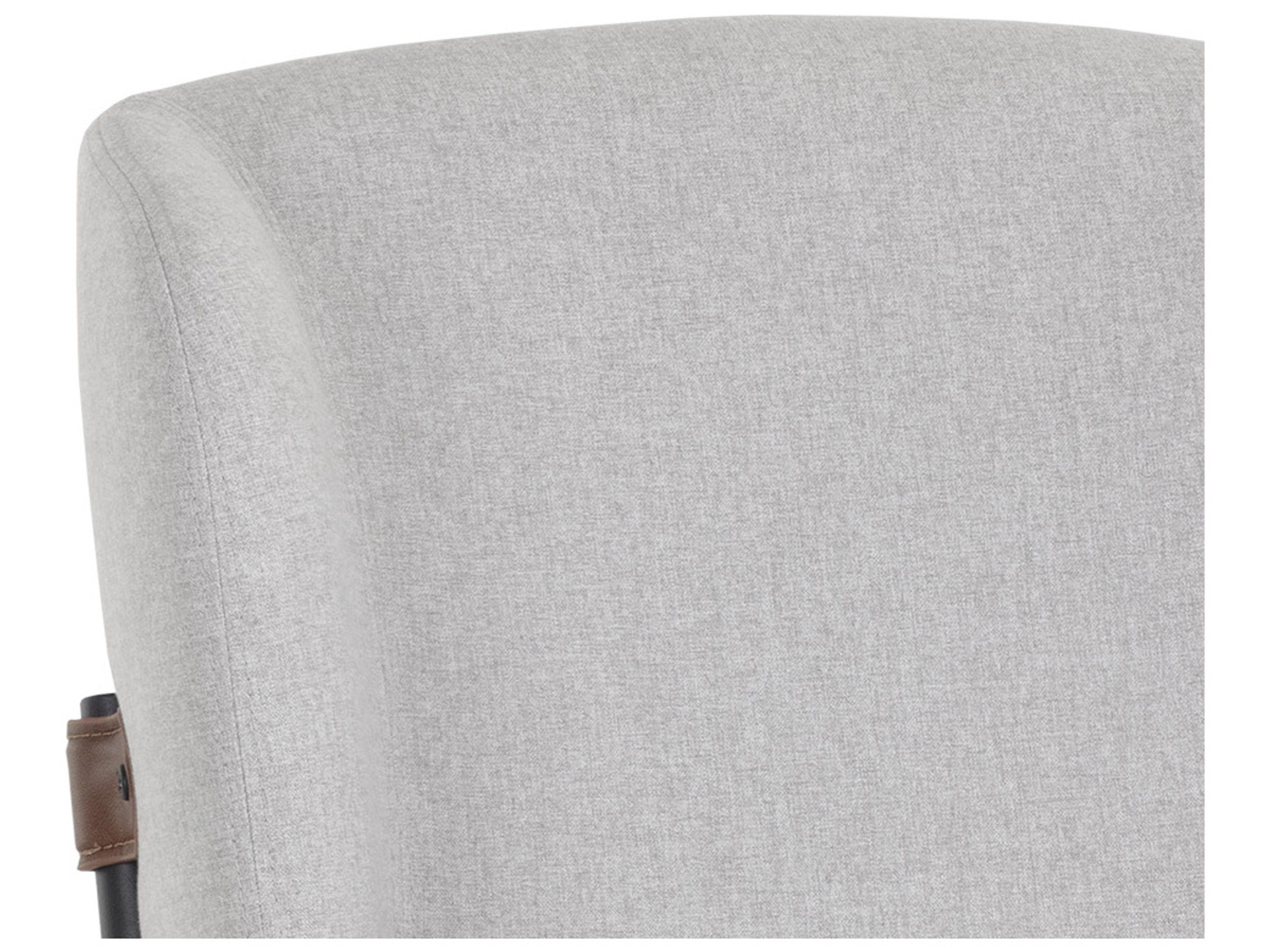 Sunpan Pearce Light Grey Bravo Cognac Upholstered Counter Stool