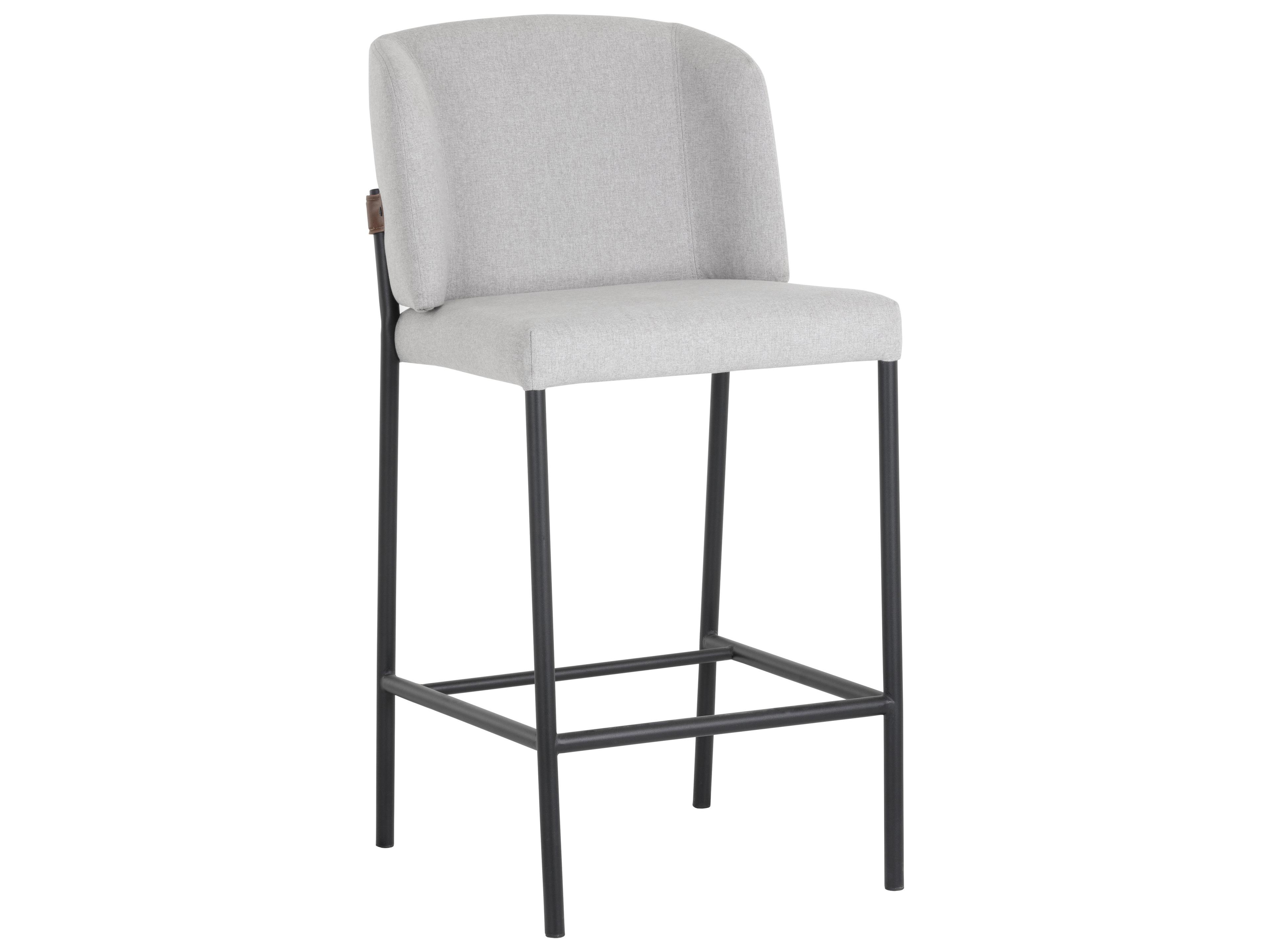 Pearce Light Grey Bravo Cognac Upholstered Counter Stool