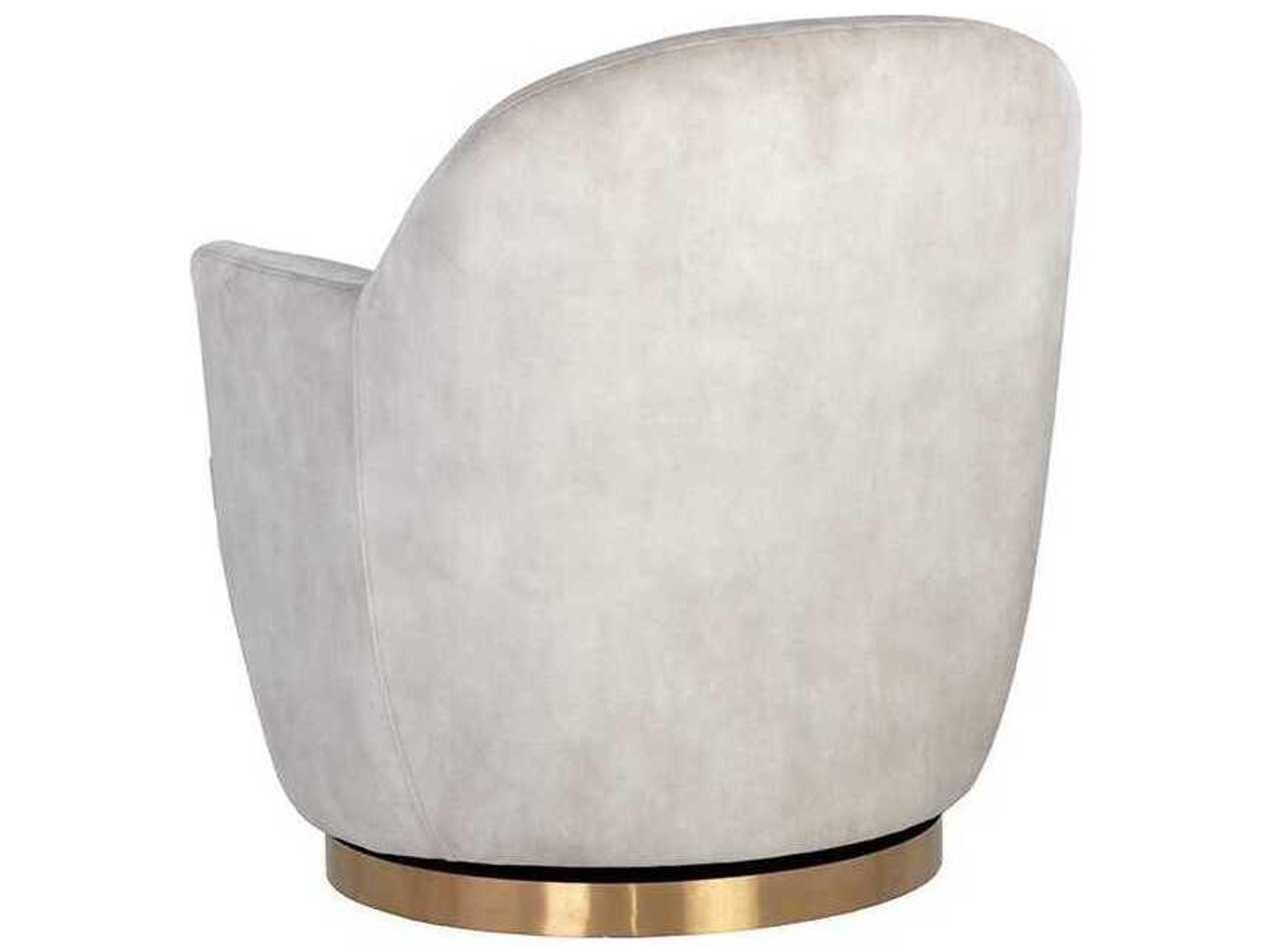 Sunpan Casey Swivel Cream Fabric Accent Chair