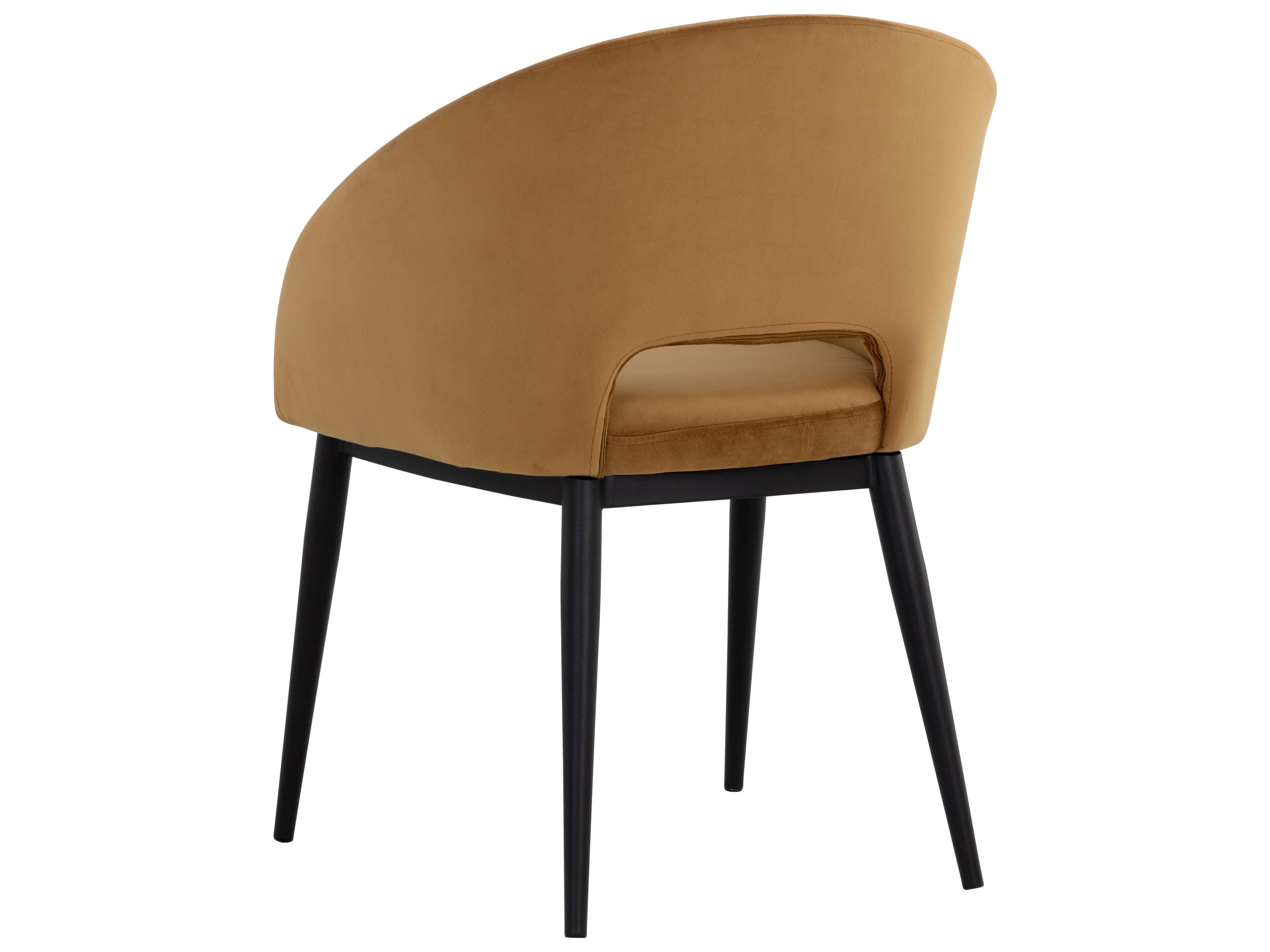 Sunpan Thatcher Gold Upholstered Arm Dining Chair