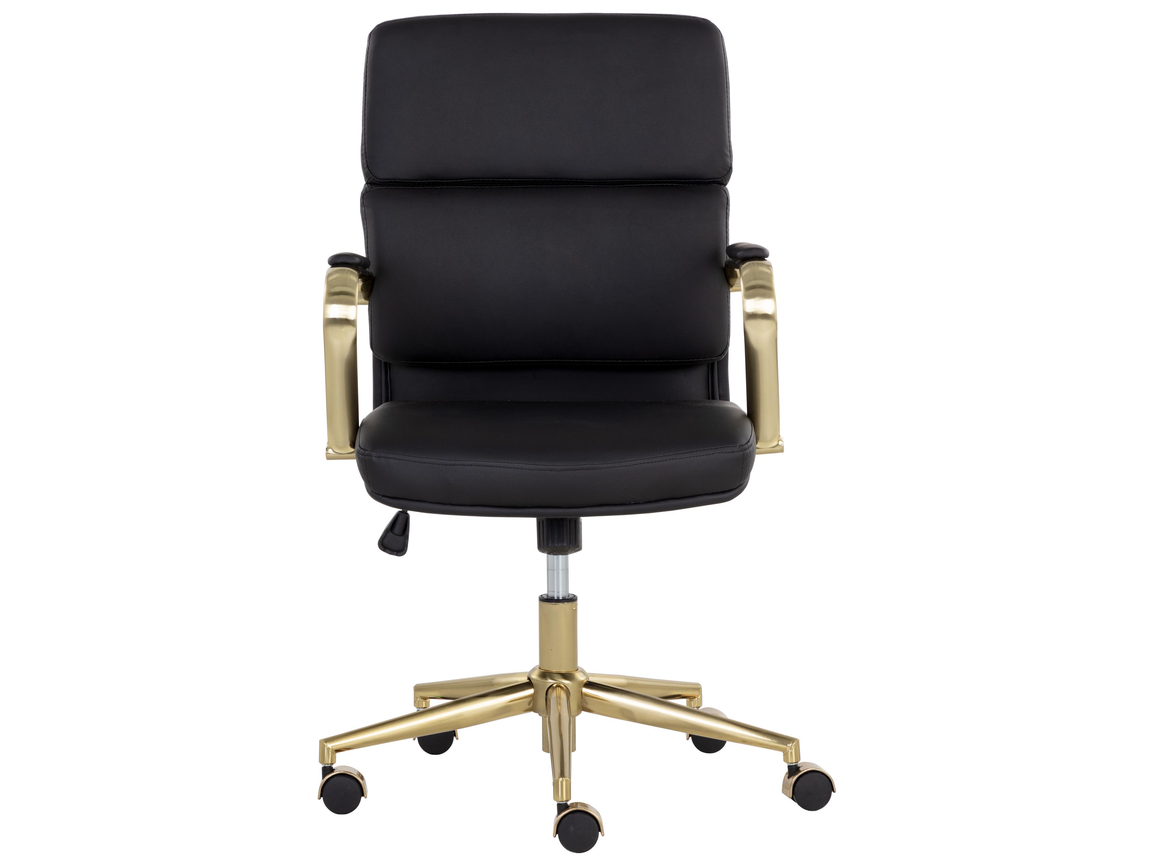 Sunpan Kleo Black Faux Leather Adjustable Computer Office Chair