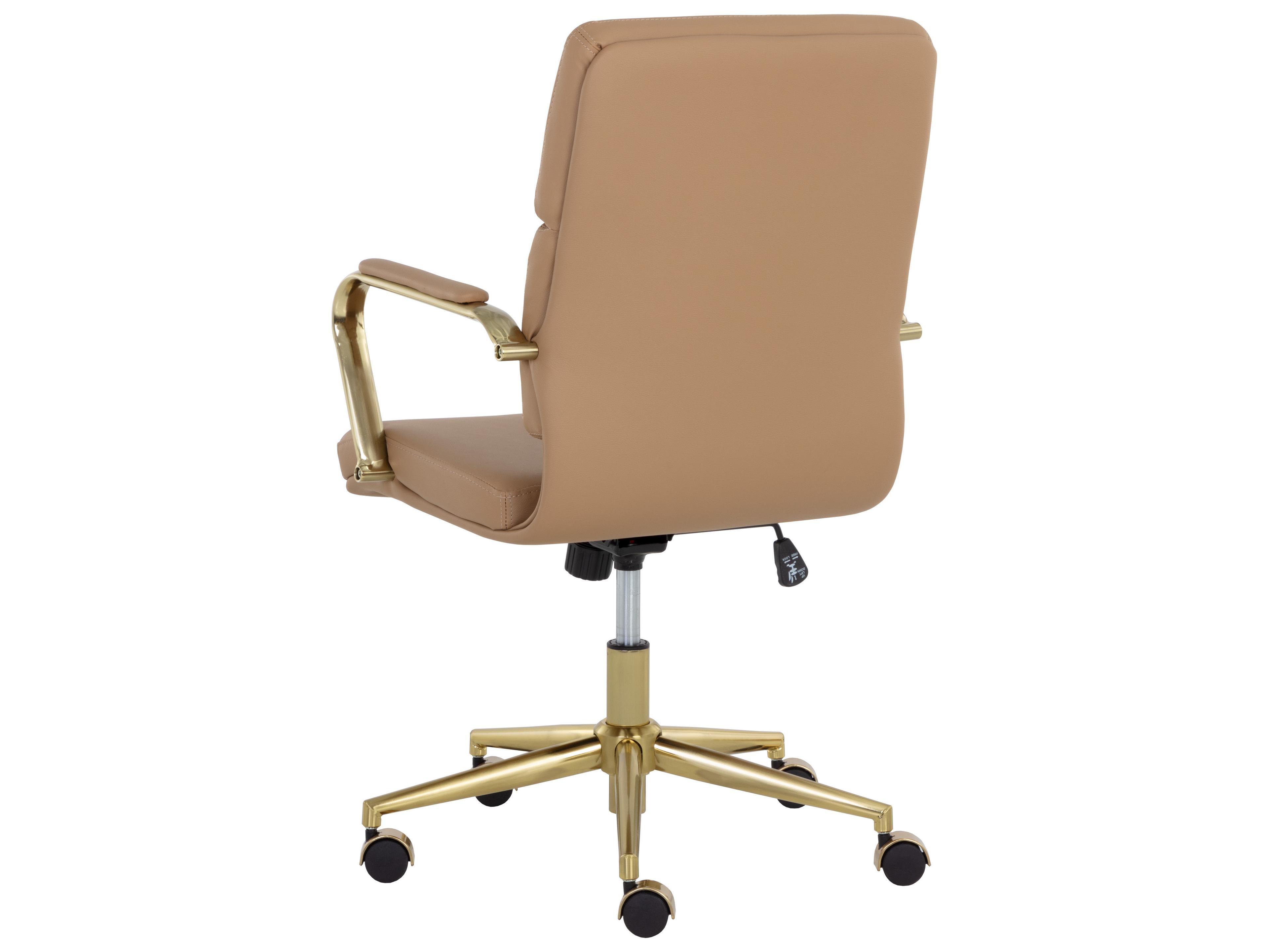 Sunpan Kleo Brown Faux Leather Adjustable Computer Office Chair