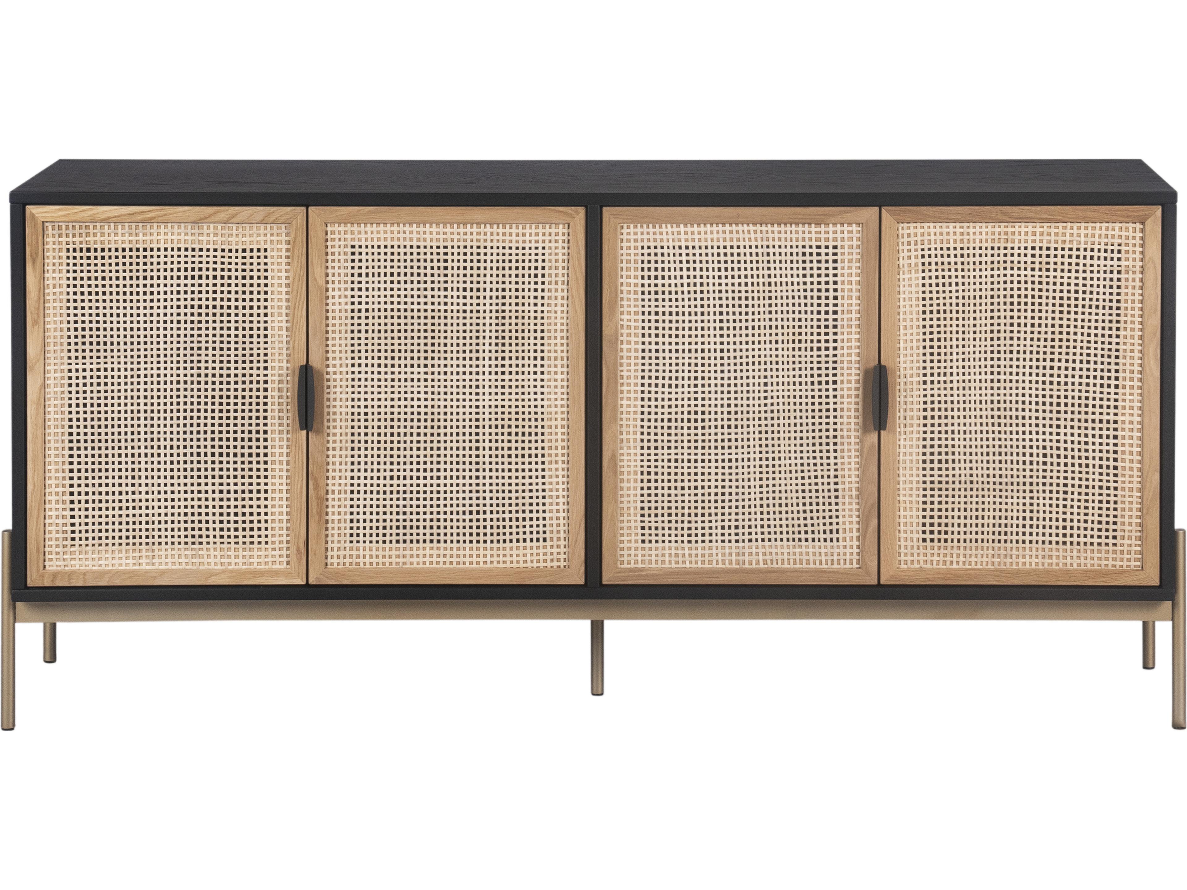 Sunpan Artezia 71" Oak Wood Black Sideboard