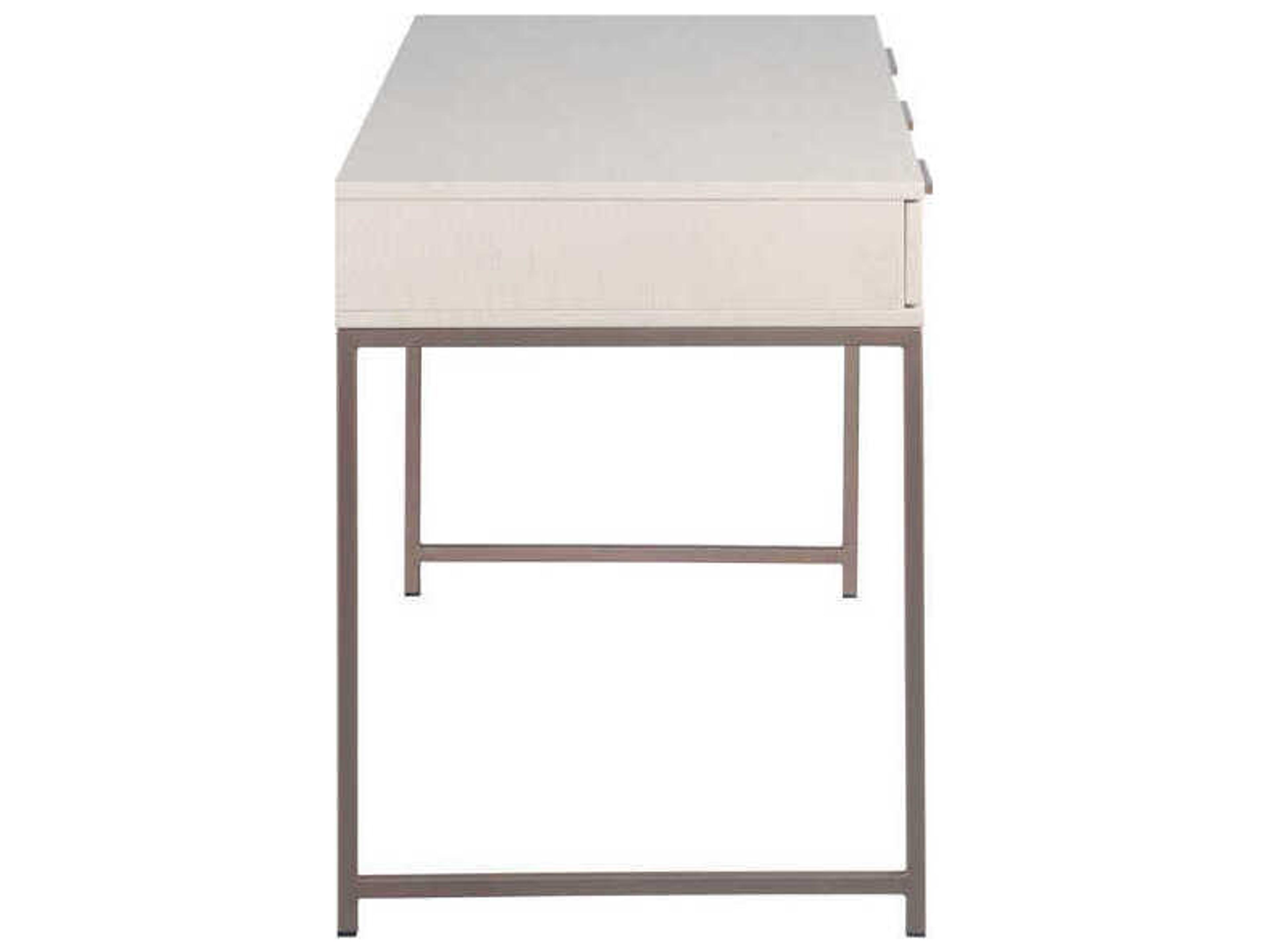 Sunpan Rebel Champagne Gold Cream Beige Oak Wood Secretary Desk