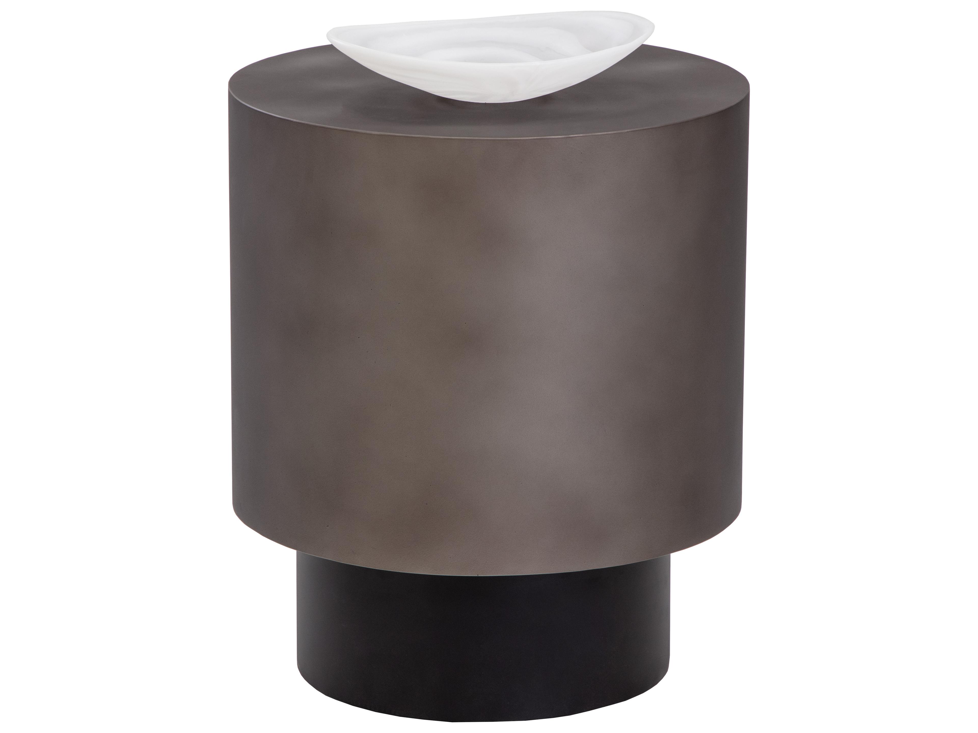 Bernaby Round Gunmetal Black End Table