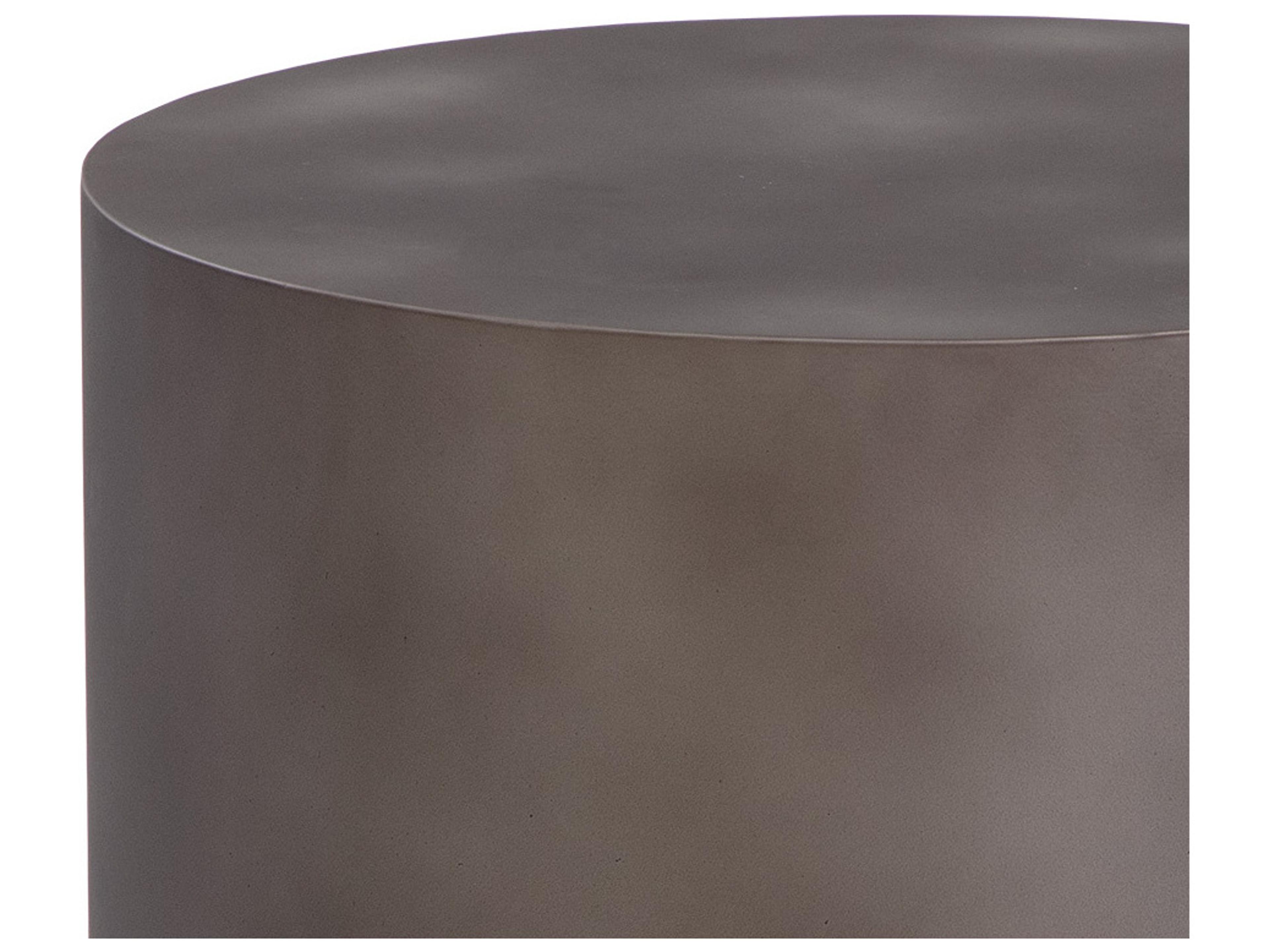 Sunpan Bernaby Round Gunmetal Black End Table
