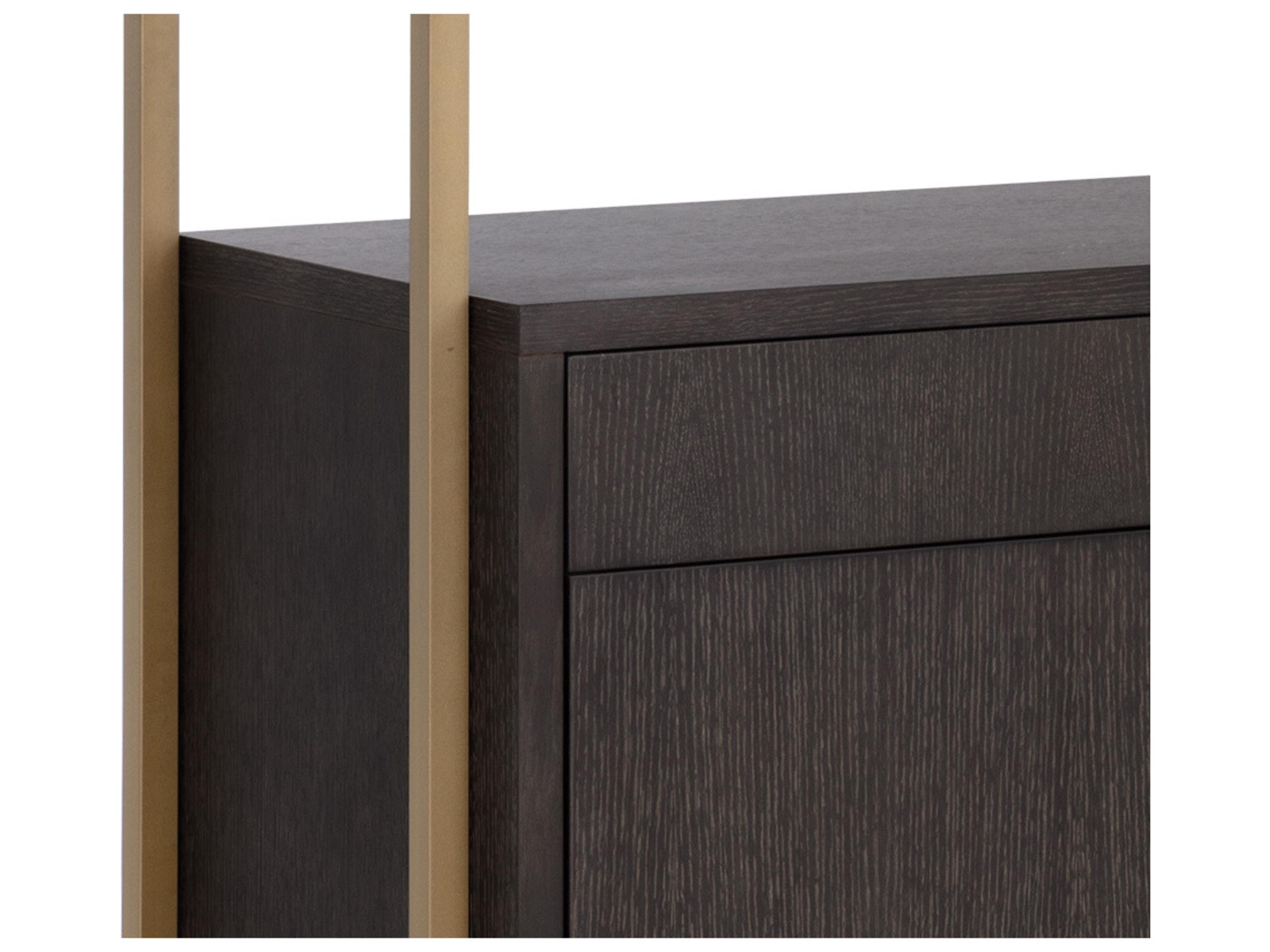 Sunpan Baldessara Grey Rustic Bronze Bookcase