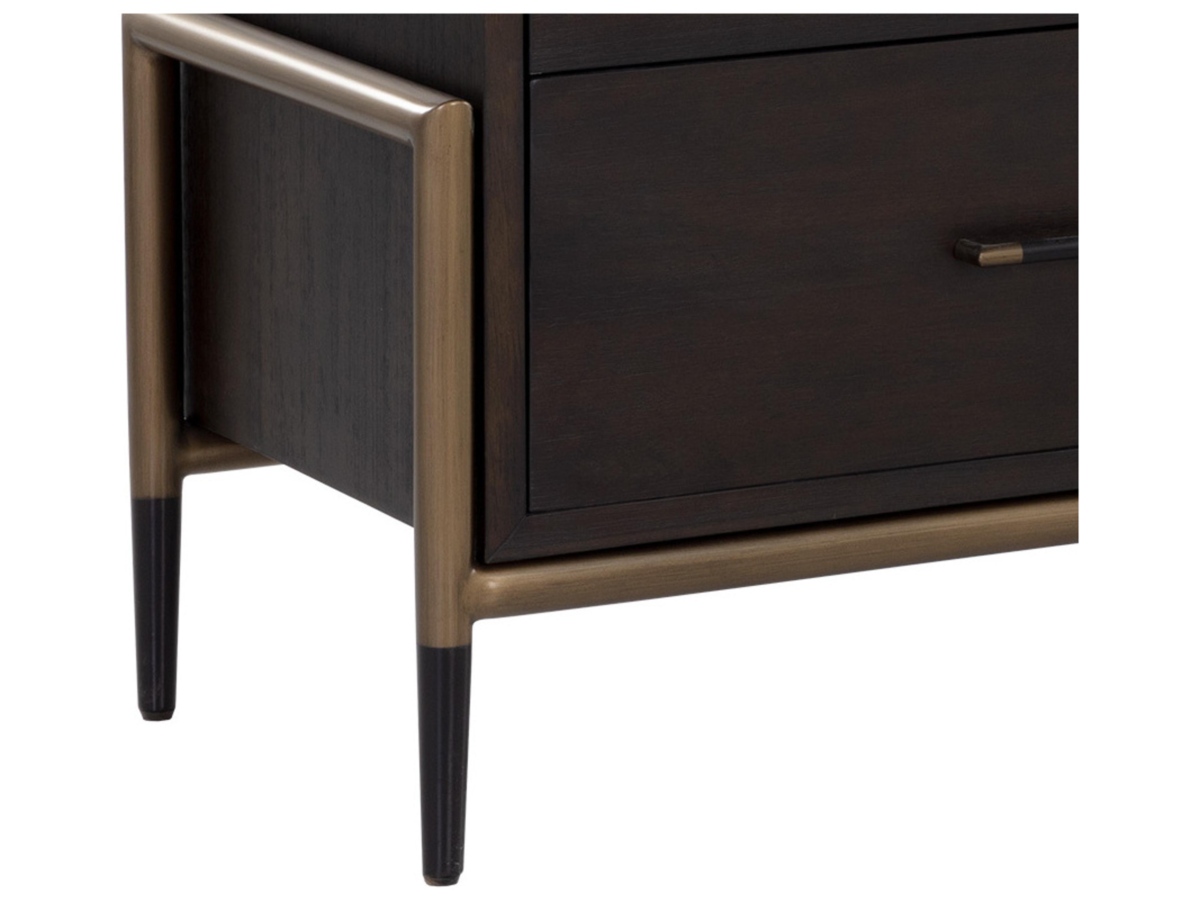 Sunpan Weldrick 7-Drawers Black Acacia Wood Double Dresser