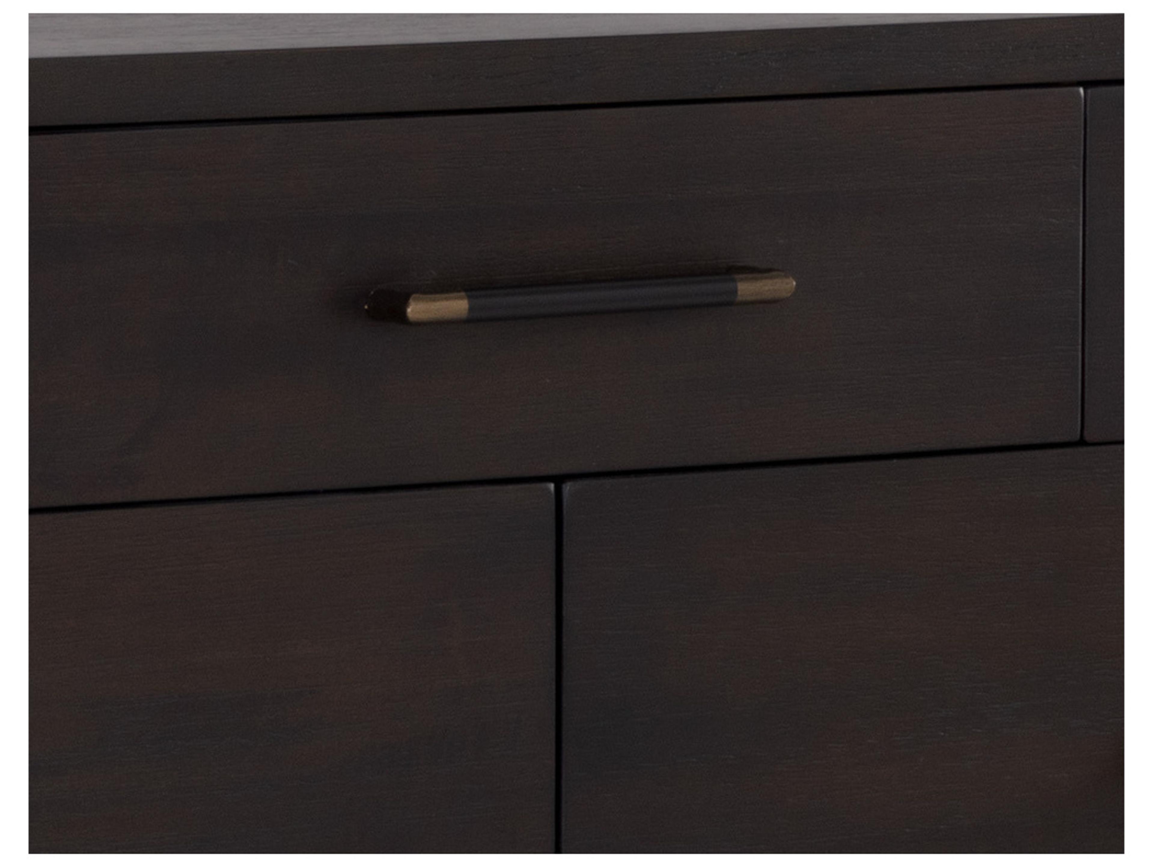 Sunpan Weldrick 7-Drawers Black Acacia Wood Double Dresser