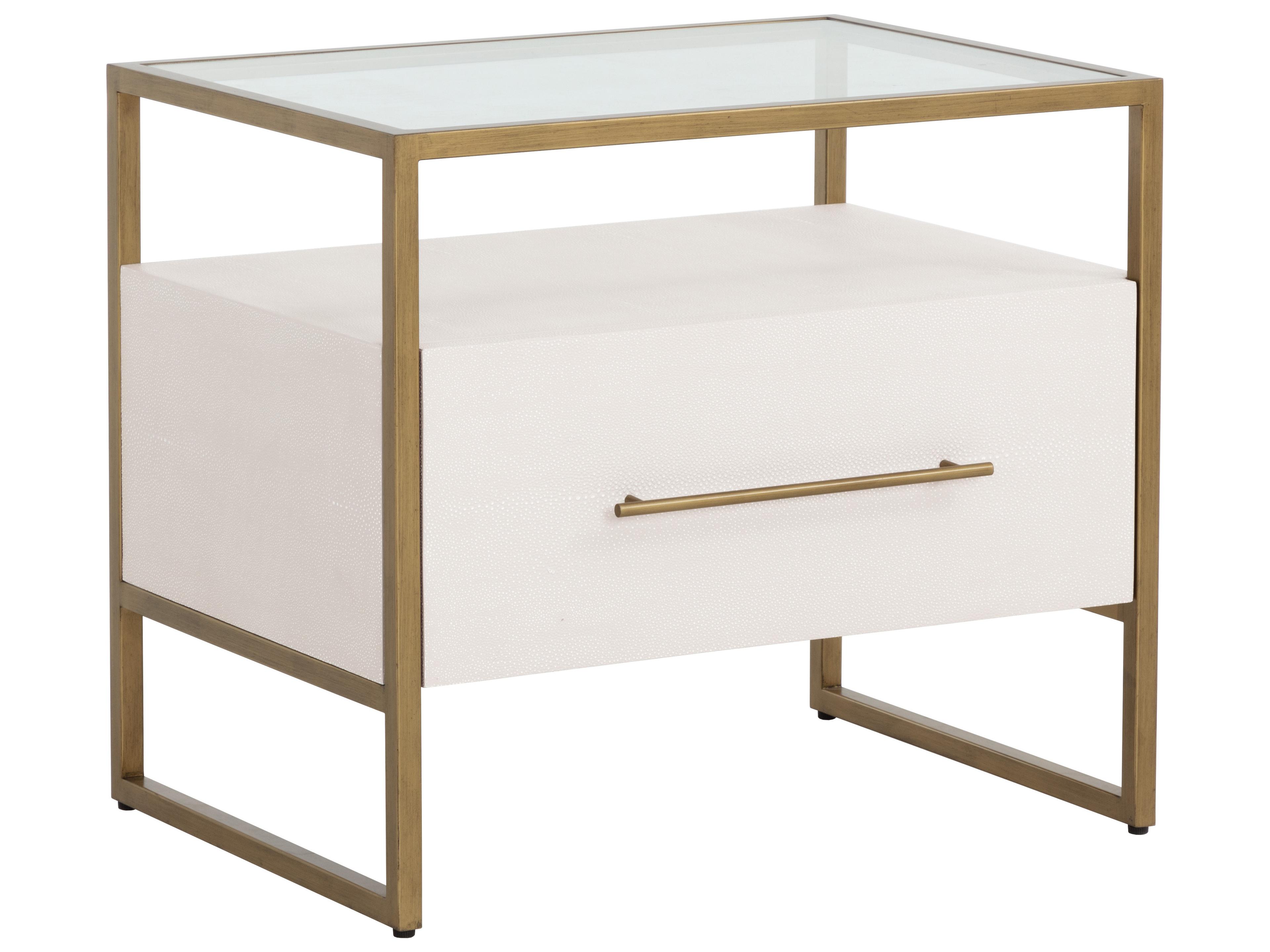 Sunpan Venice 1-Drawer Gold Nightstand