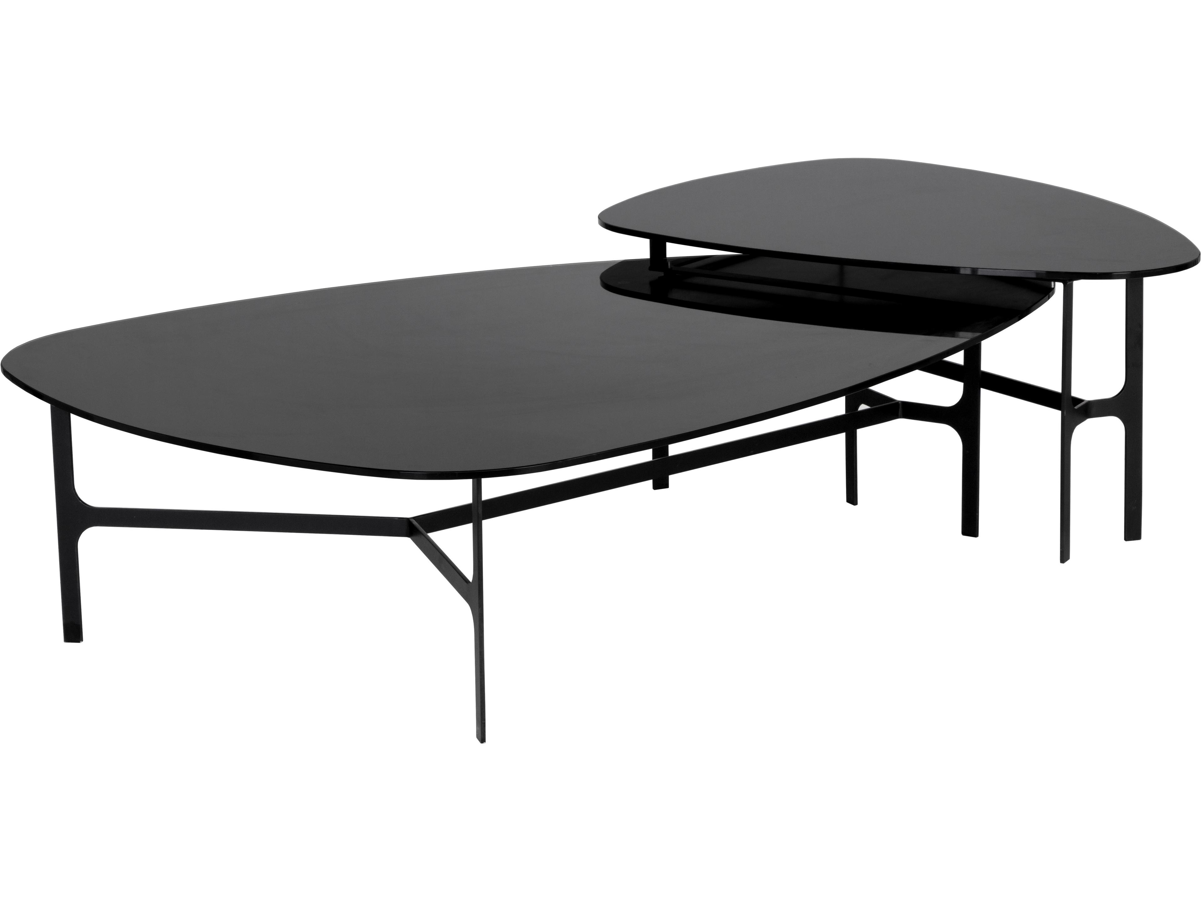 Sunpan Kiernan Glass Black Matte Coffee Table