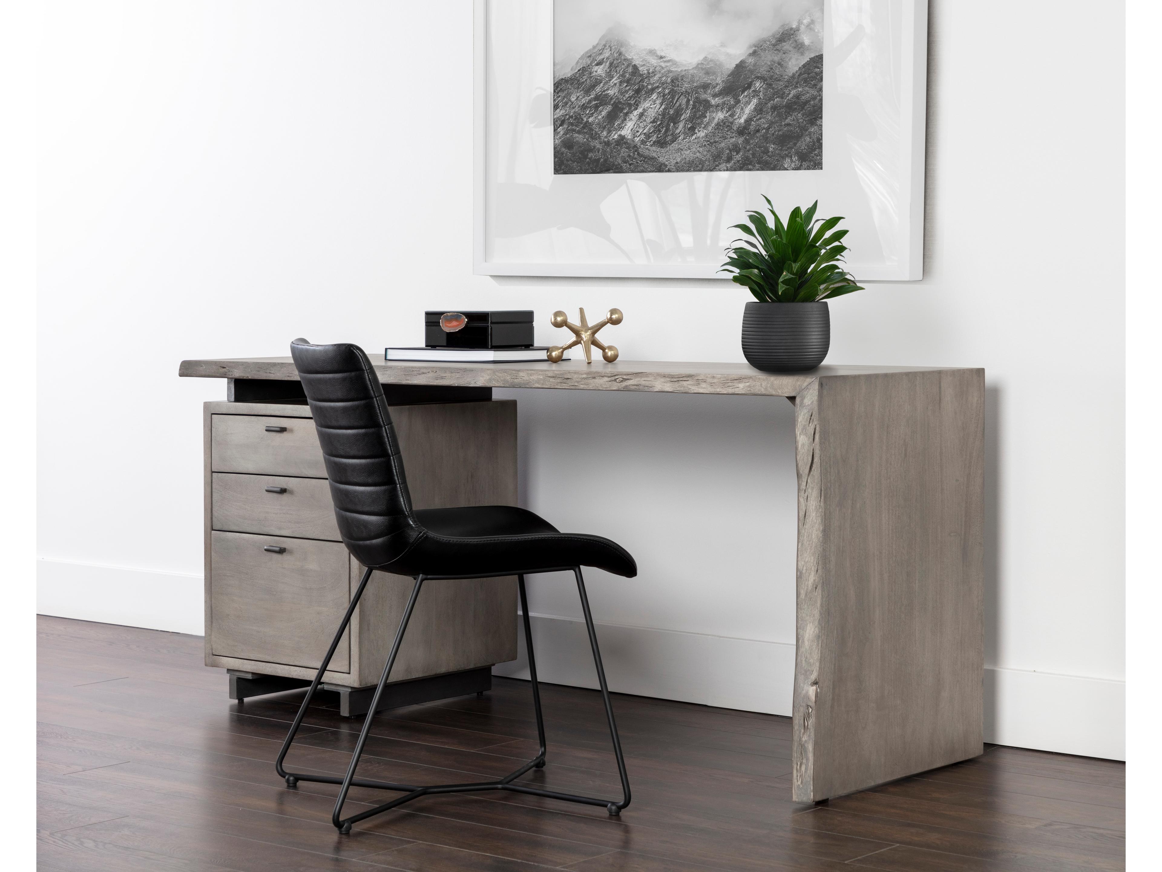 Sunpan Lewis Grey Acacia Wood Secretary Desk