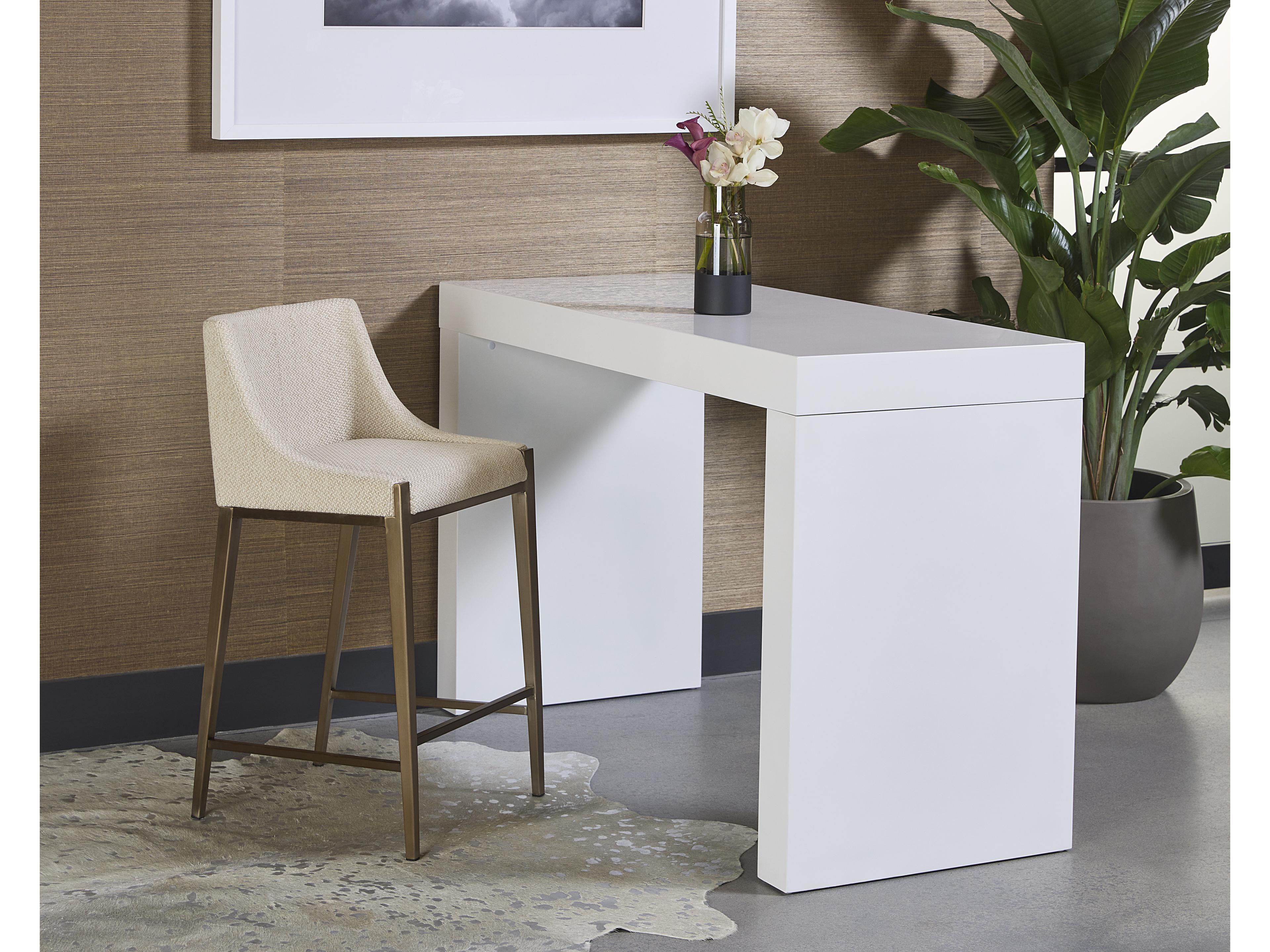 Sunpan Dionne Monument Oatmeal Upholstered Bar Stool