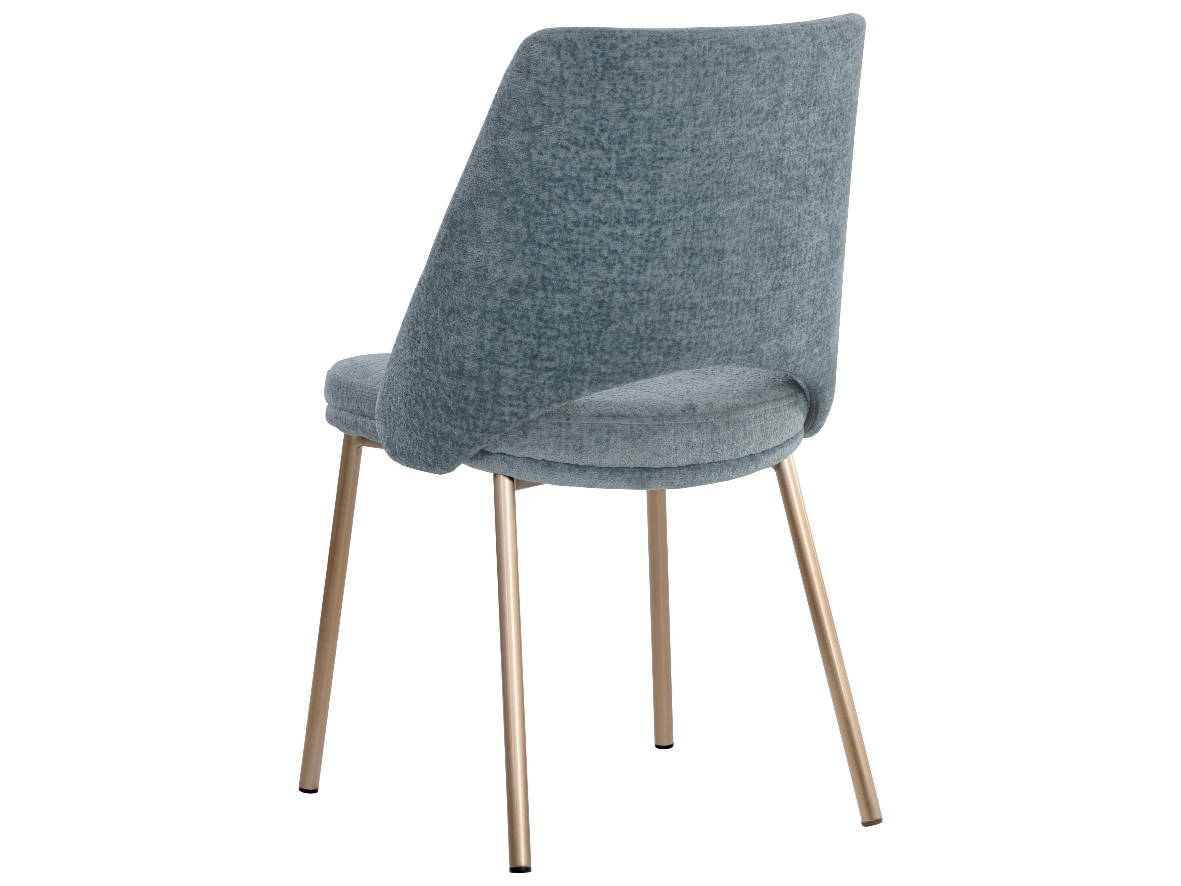 Sunpan Radella Blue Upholstered Side Dining Chair