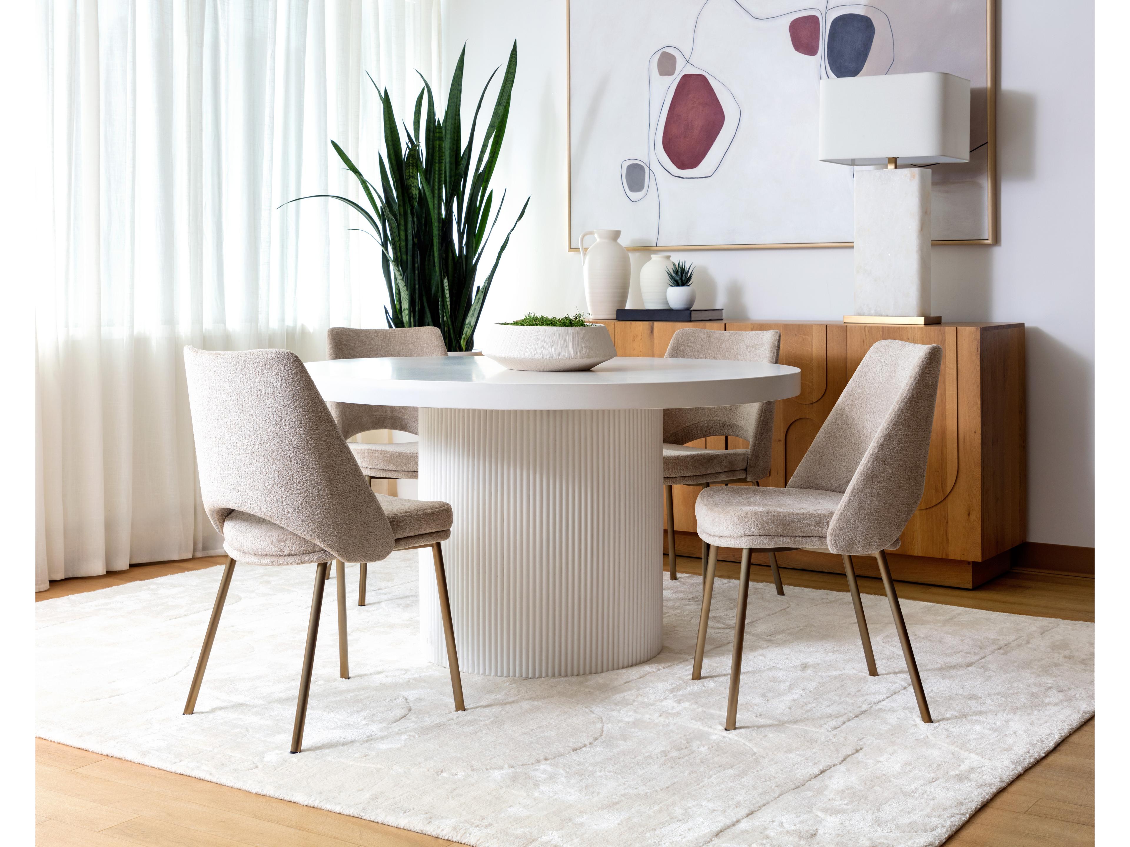 Sunpan Radella Beige Upholstered Side Dining Chair