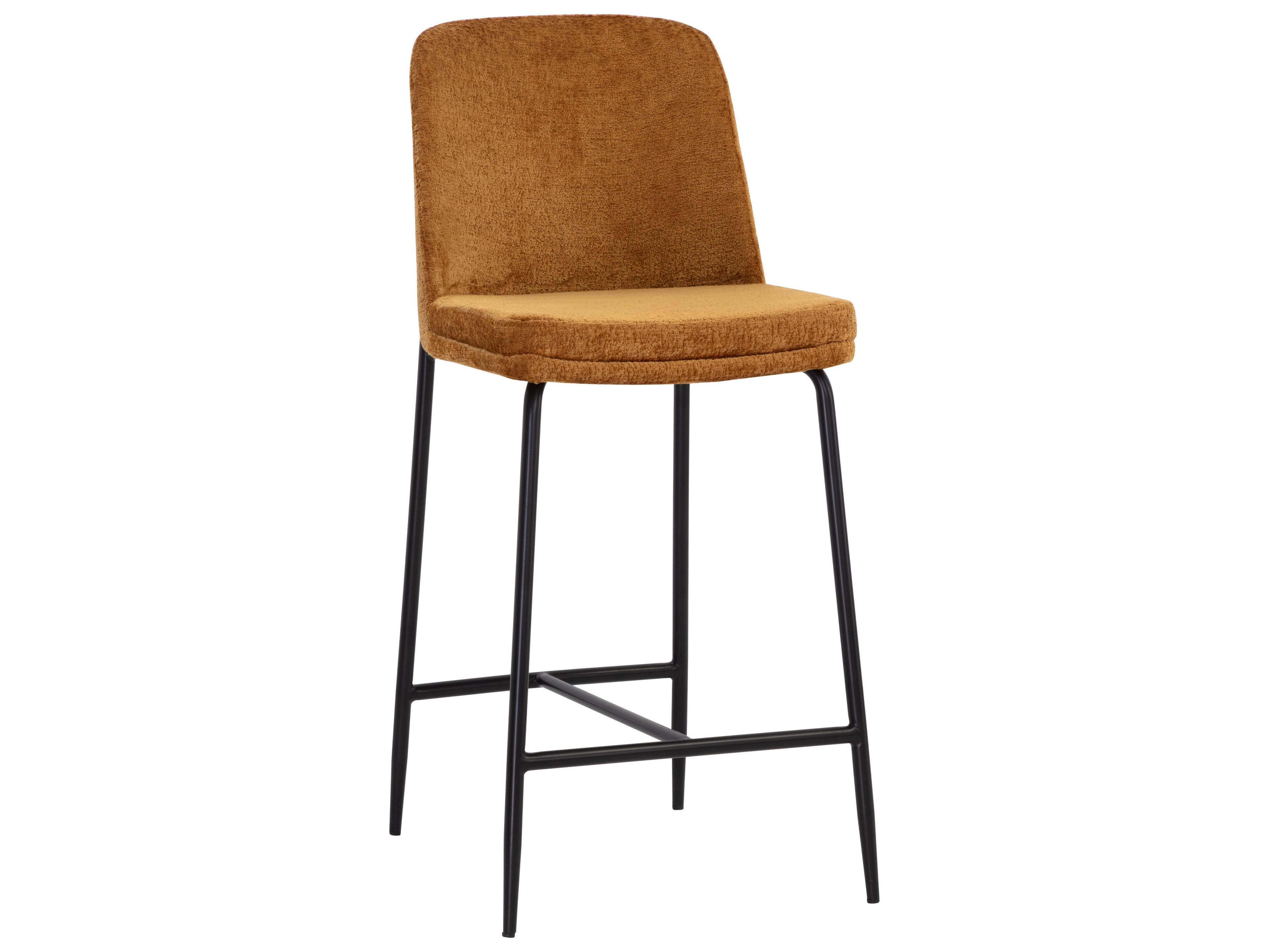 Zeke Black Bergen Marmalade Upholstered Counter Stool