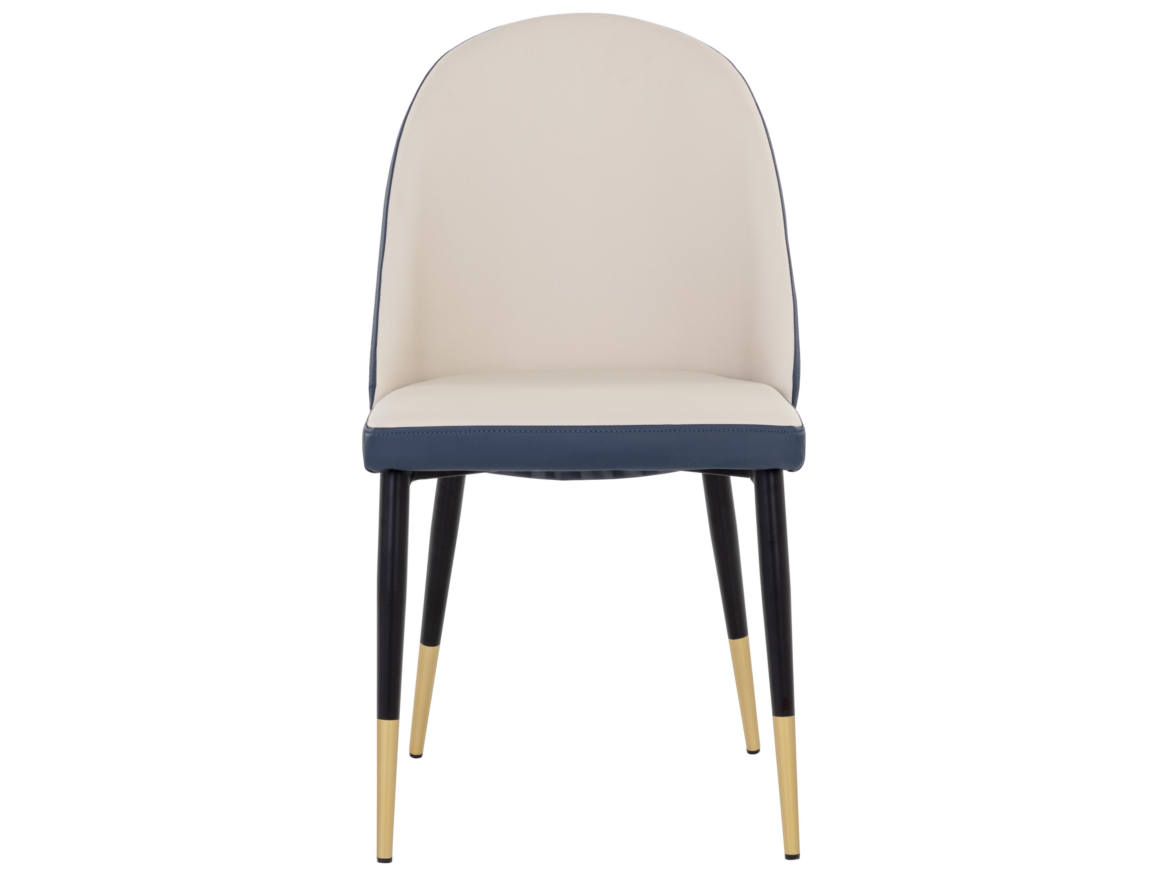 Sunpan Kline Beige Faux Leather Armless Dining Chair