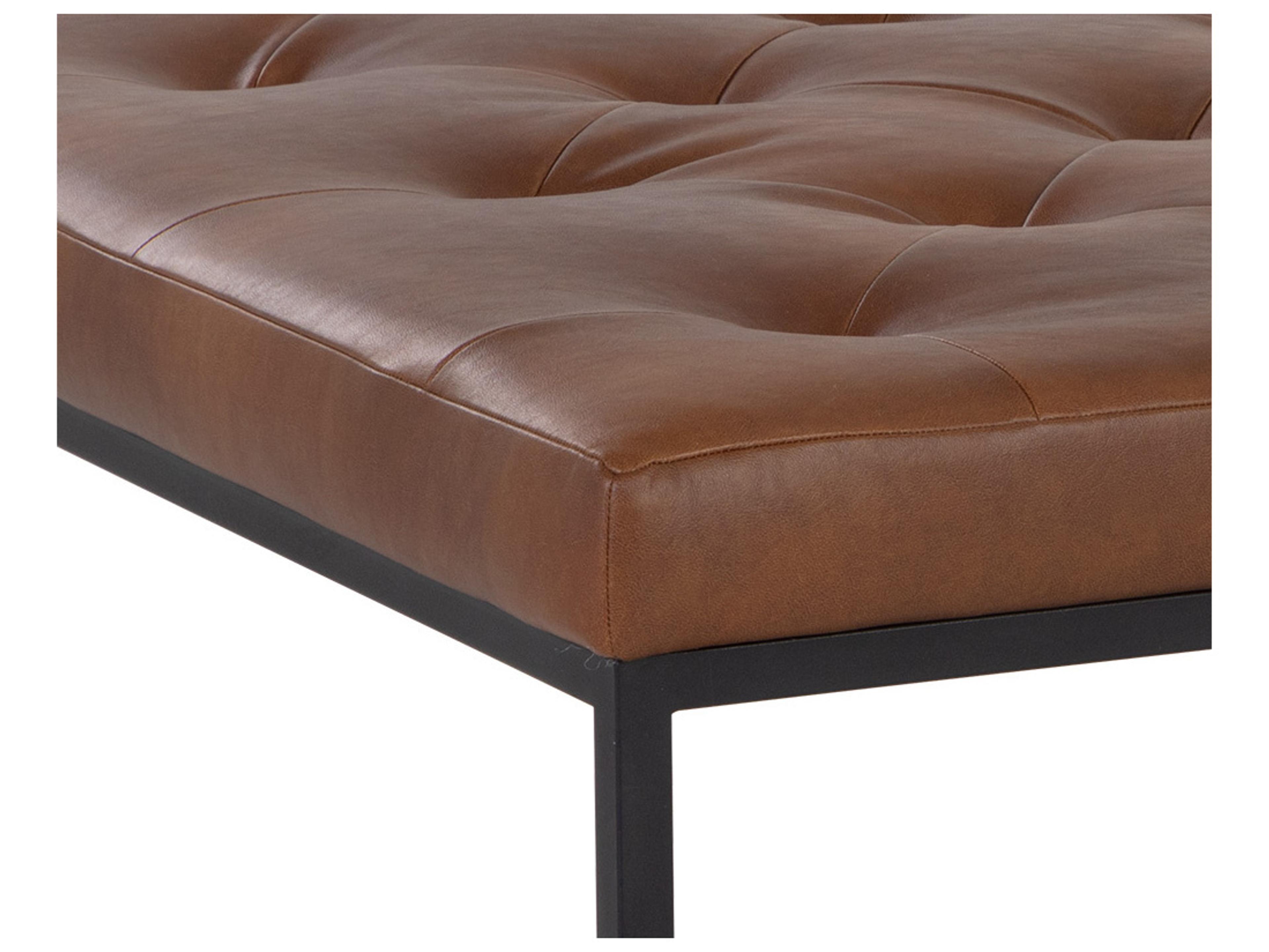 Sunpan Endall 39.5" Endall Ottoman Black Bravo Cognac